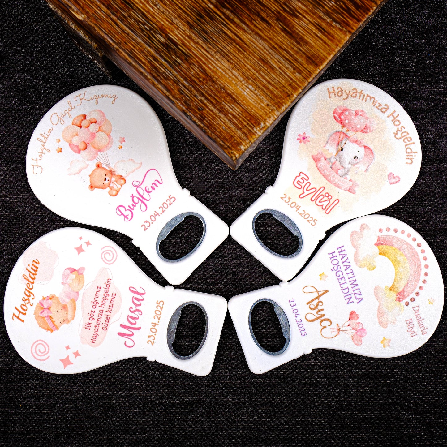 Kişiselleştirilmiş Baby Shower Açacak Magnet, Mevlit Bebek Buzdolabı Magneti, Kişiye Özel Bebek Şekeri Hediyeleri