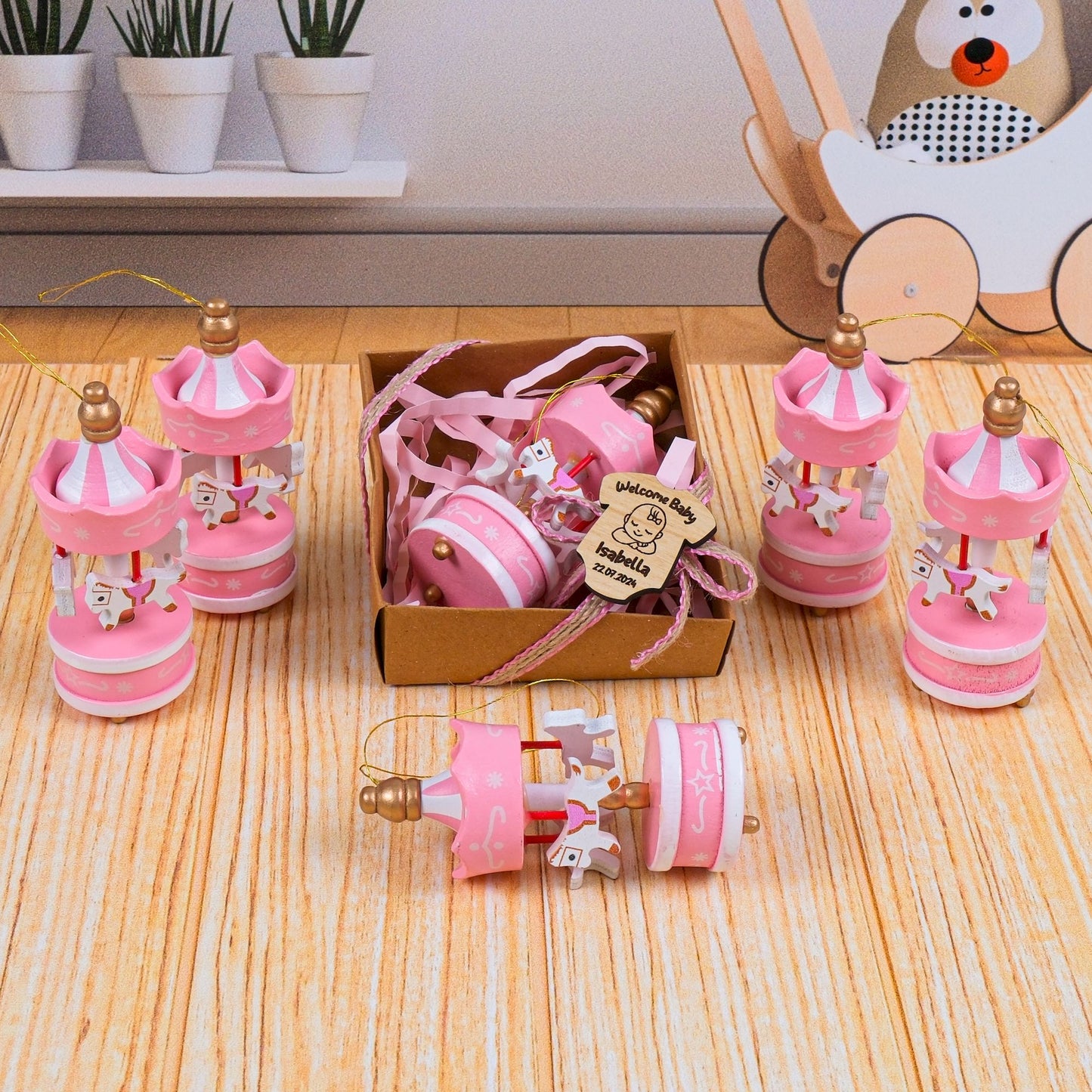 Kişiye Özel Baby Shower Atlıkarınca Süsü, Cinsiyet Partisi, Doğum Günü Kutlaması