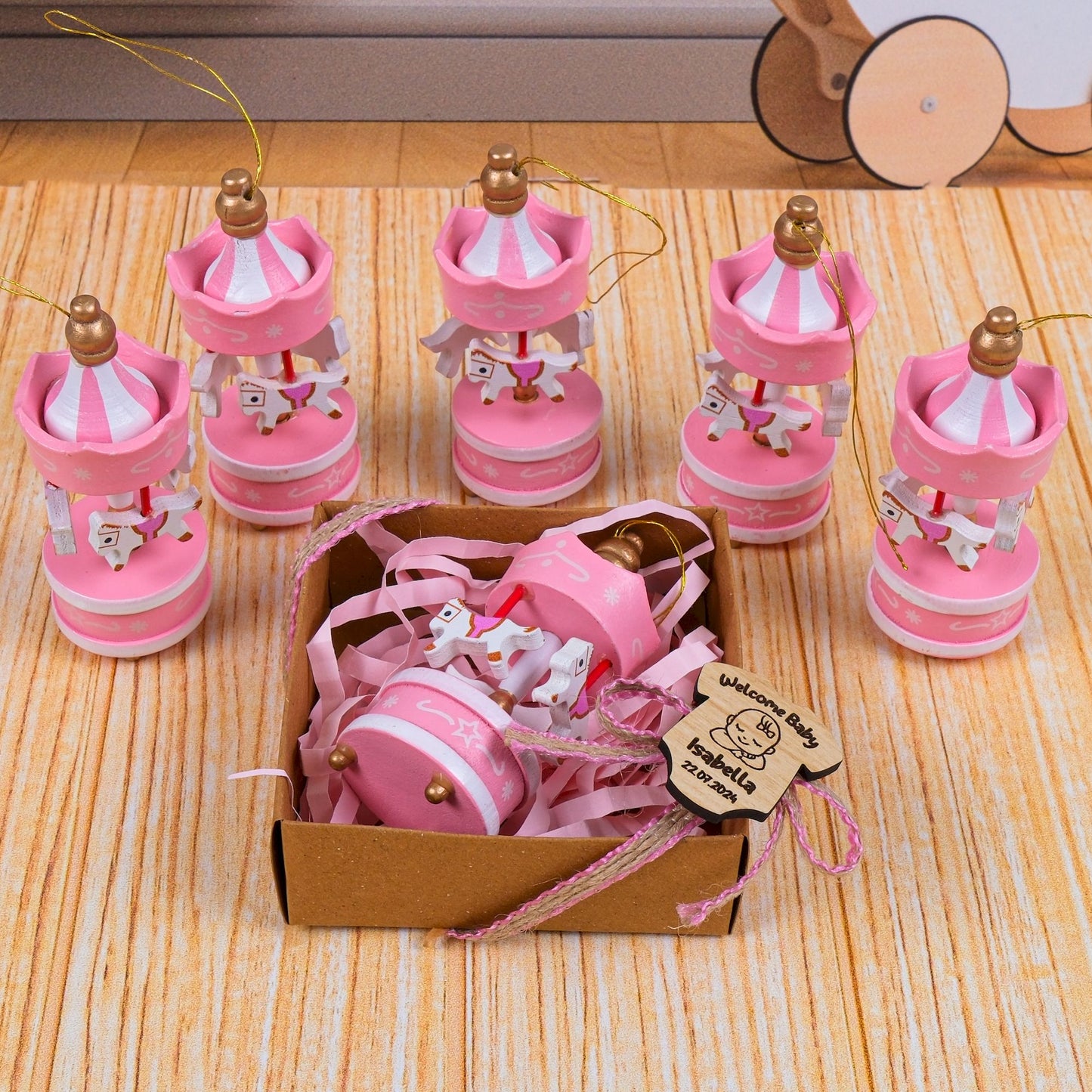 Kişiye Özel Baby Shower Atlıkarınca Süsü, Cinsiyet Partisi, Doğum Günü Kutlaması