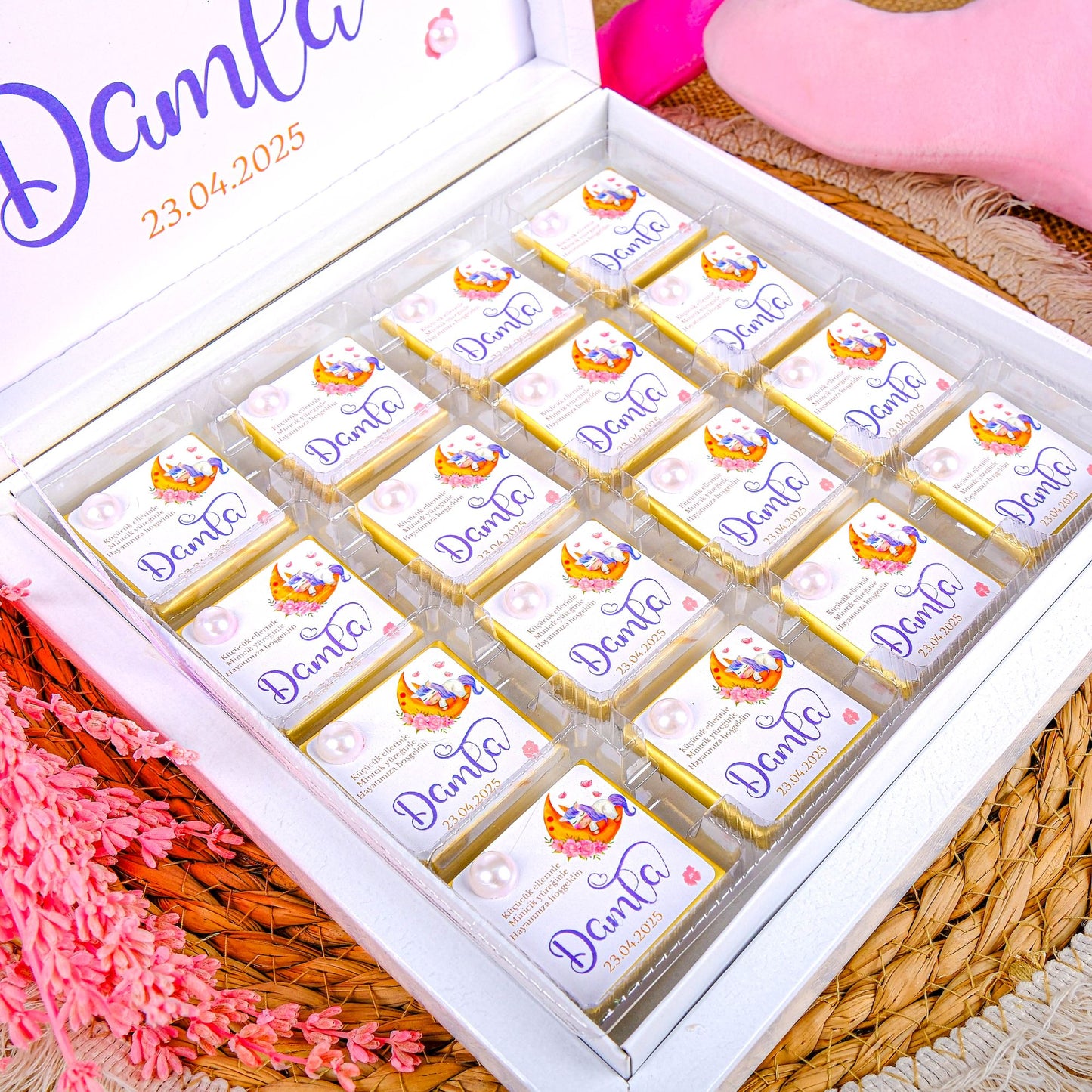 Kişiye Özel Baby Shower Çikolata Kutusu, Cinsiyet Partisi, Doğum Günü Kutlaması