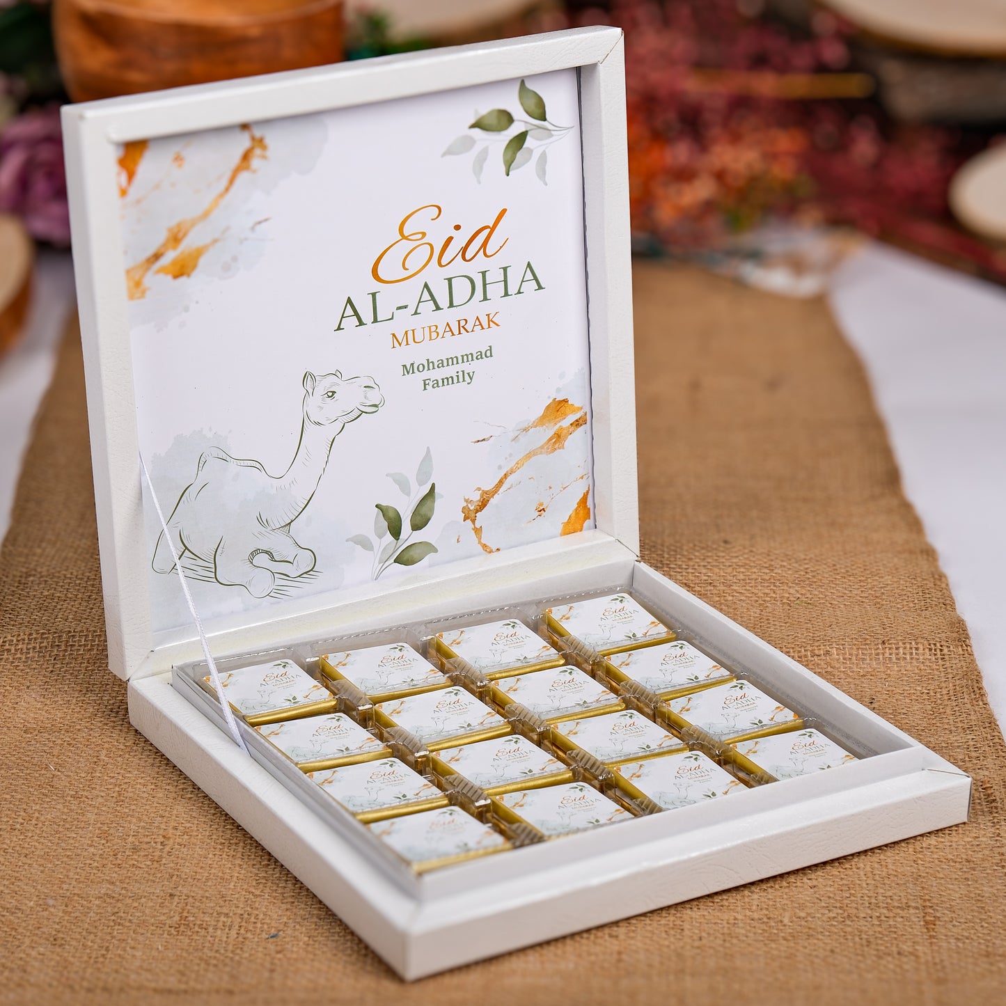 Kişiselleştirilebilir Umre ve Hac Kutu Çikolata, Kurban Bayramı Çikolatası, Bayrama Özel Kutu Çikolata