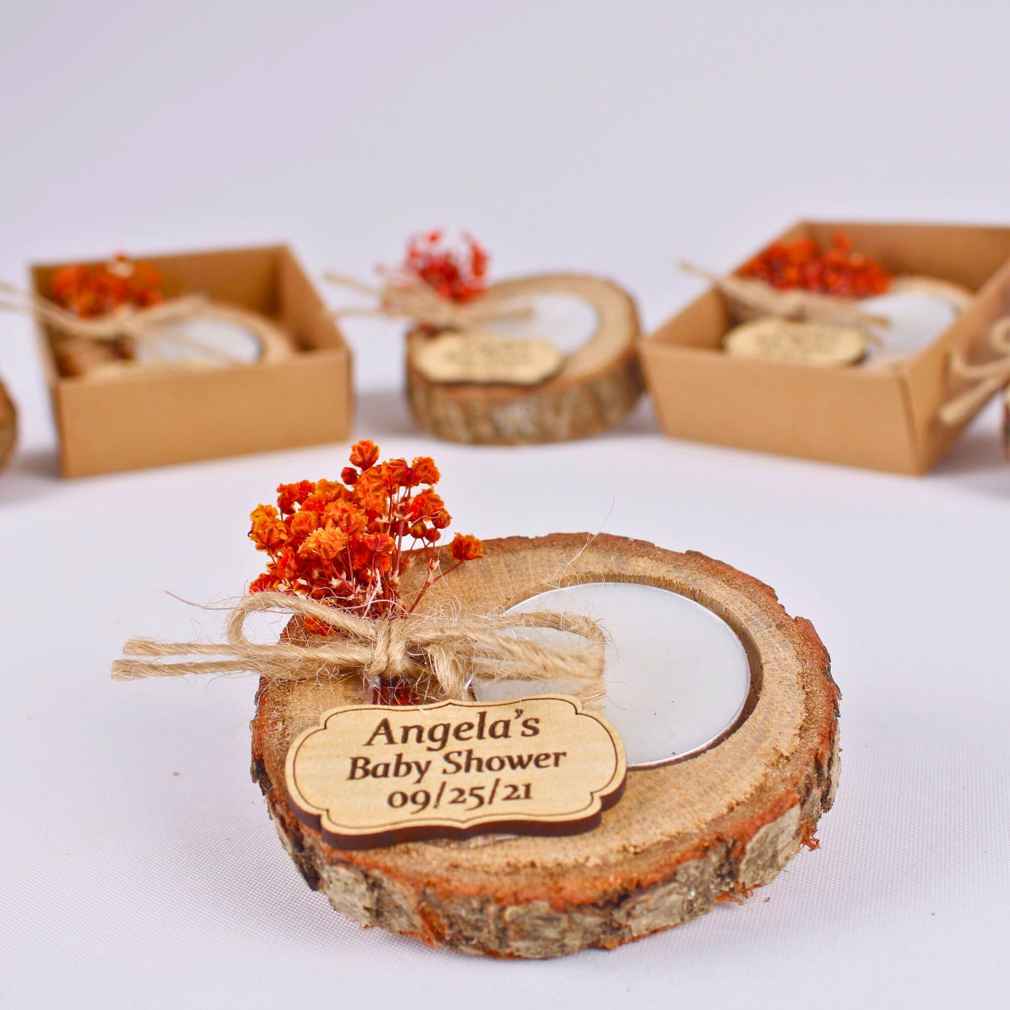 Kişiye Özel Ahşap Mumluk Baby Shower Hediyeleri, Bebek Şekeri