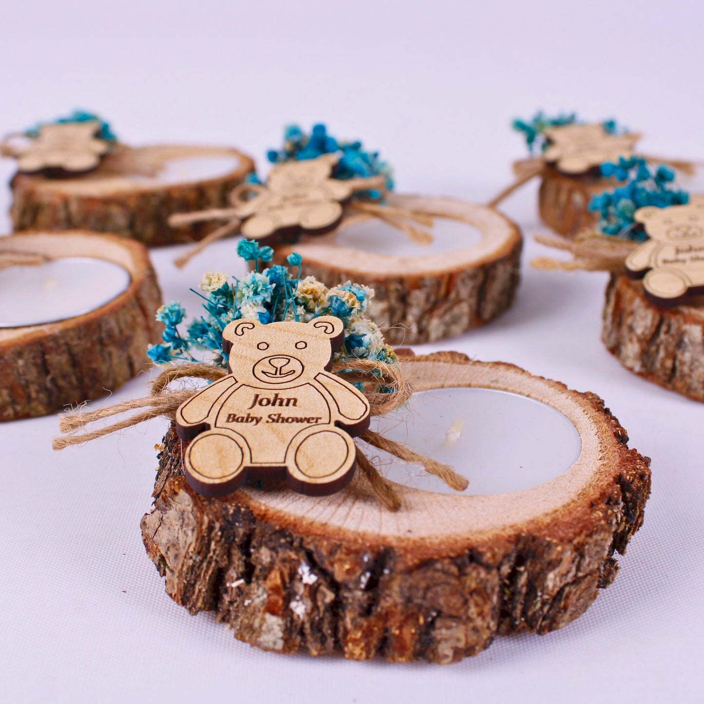 Kişiye Özel Ahşap Mumluk Baby Shower Hediyeleri, Bebek Şekeri