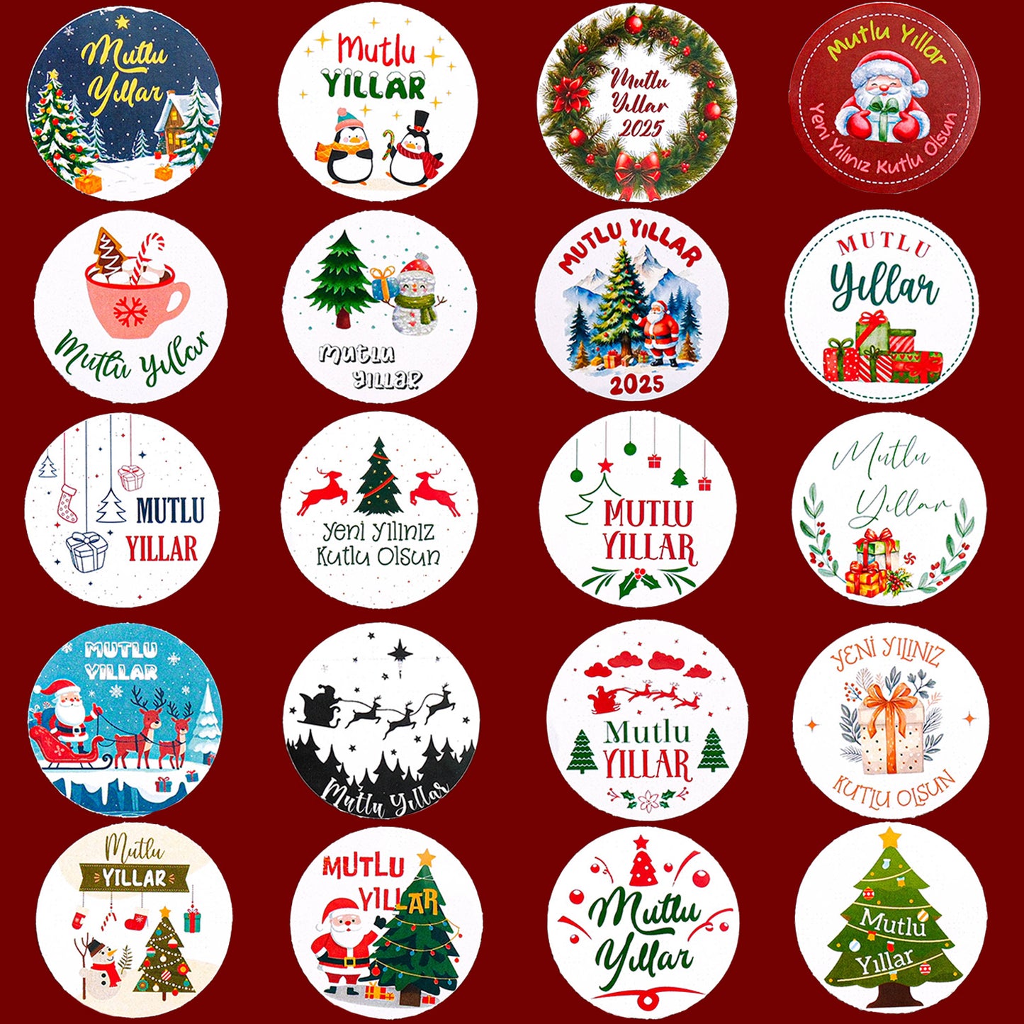 Mutlu Yıllar Yılbaşı Sticker, Yılbaşı Çıkartma Cam Sticker Happy New Year Sticker
