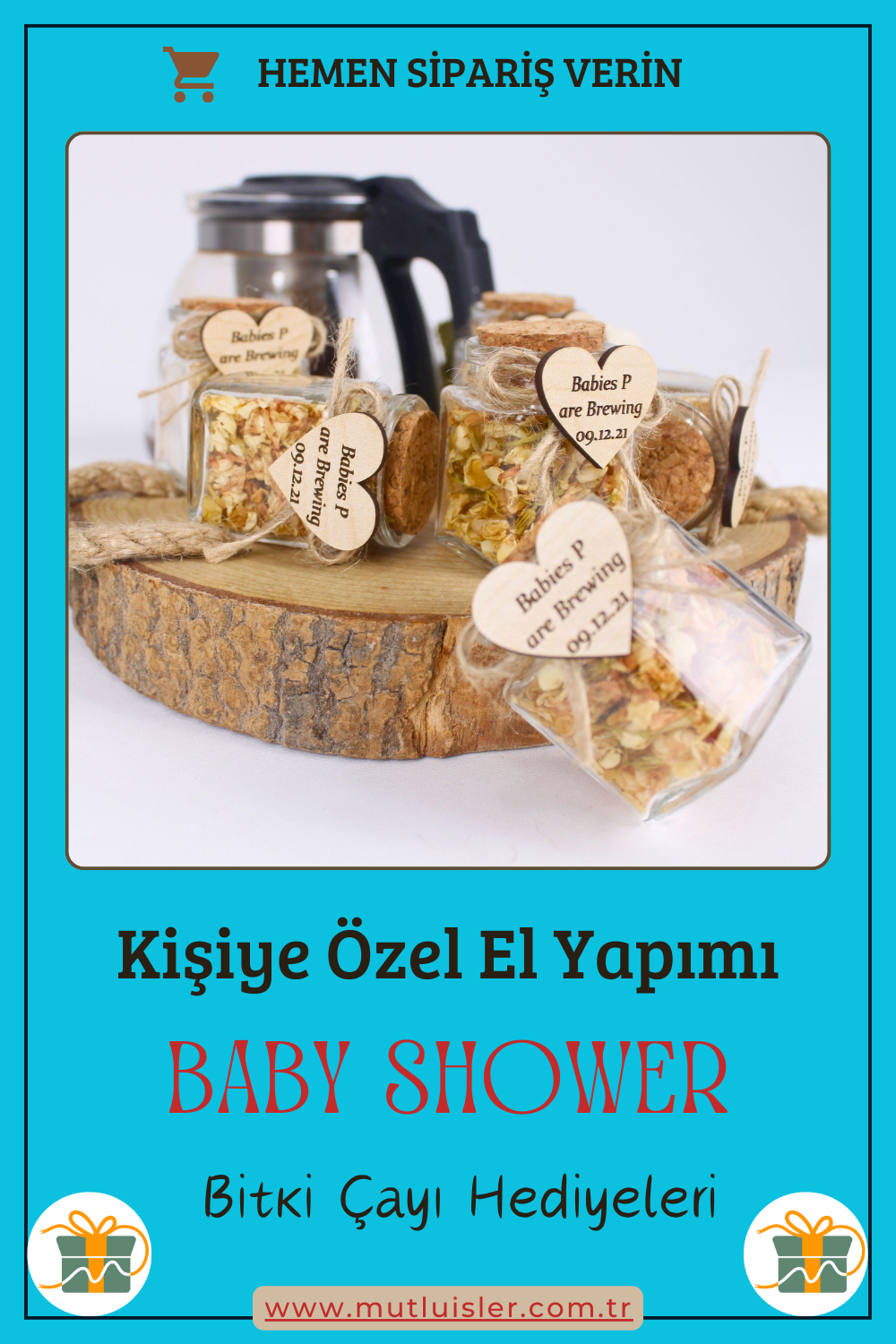 Kişiye Özel Bitki Çayı Baby Shower Hediyeleri, Bebek Şekeri
