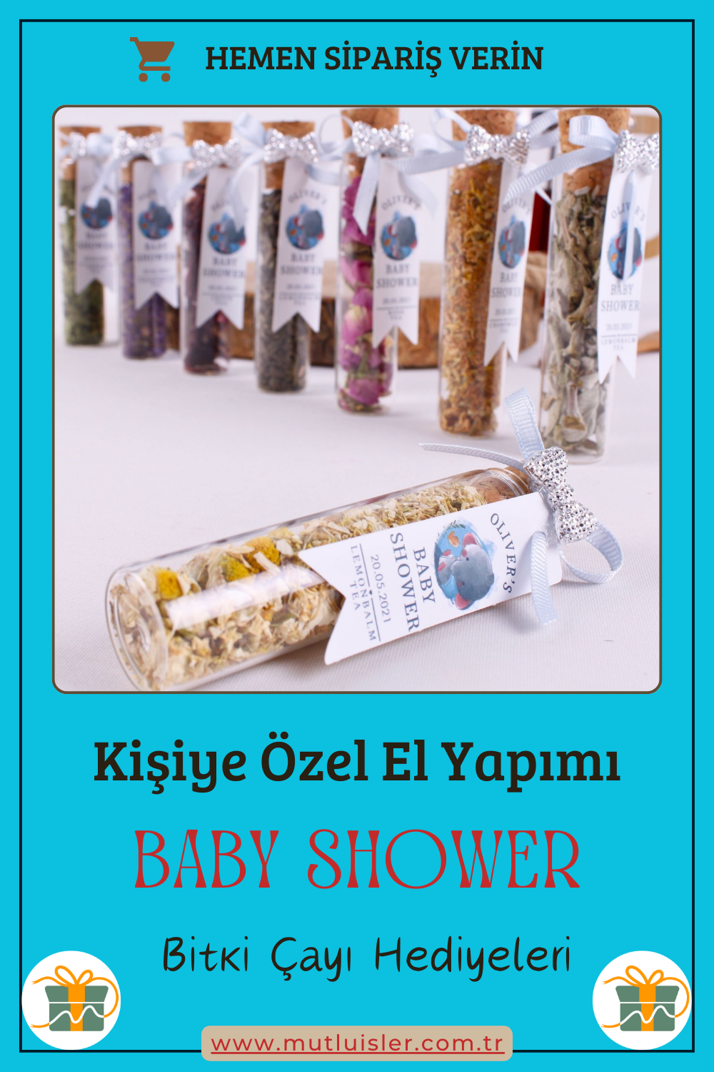 Kişiye Özel Bitki Çayı Baby Shower Hediyeleri, Bebek Şekeri