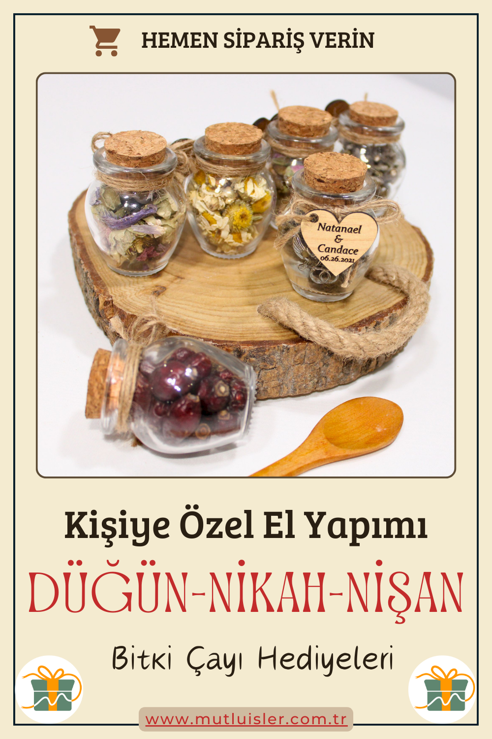 Kişiye Özel Hediyelik Bitki Çayı Düğün Hediyeleri, Nikah Hediyeleri, Nişan Hediyeleri