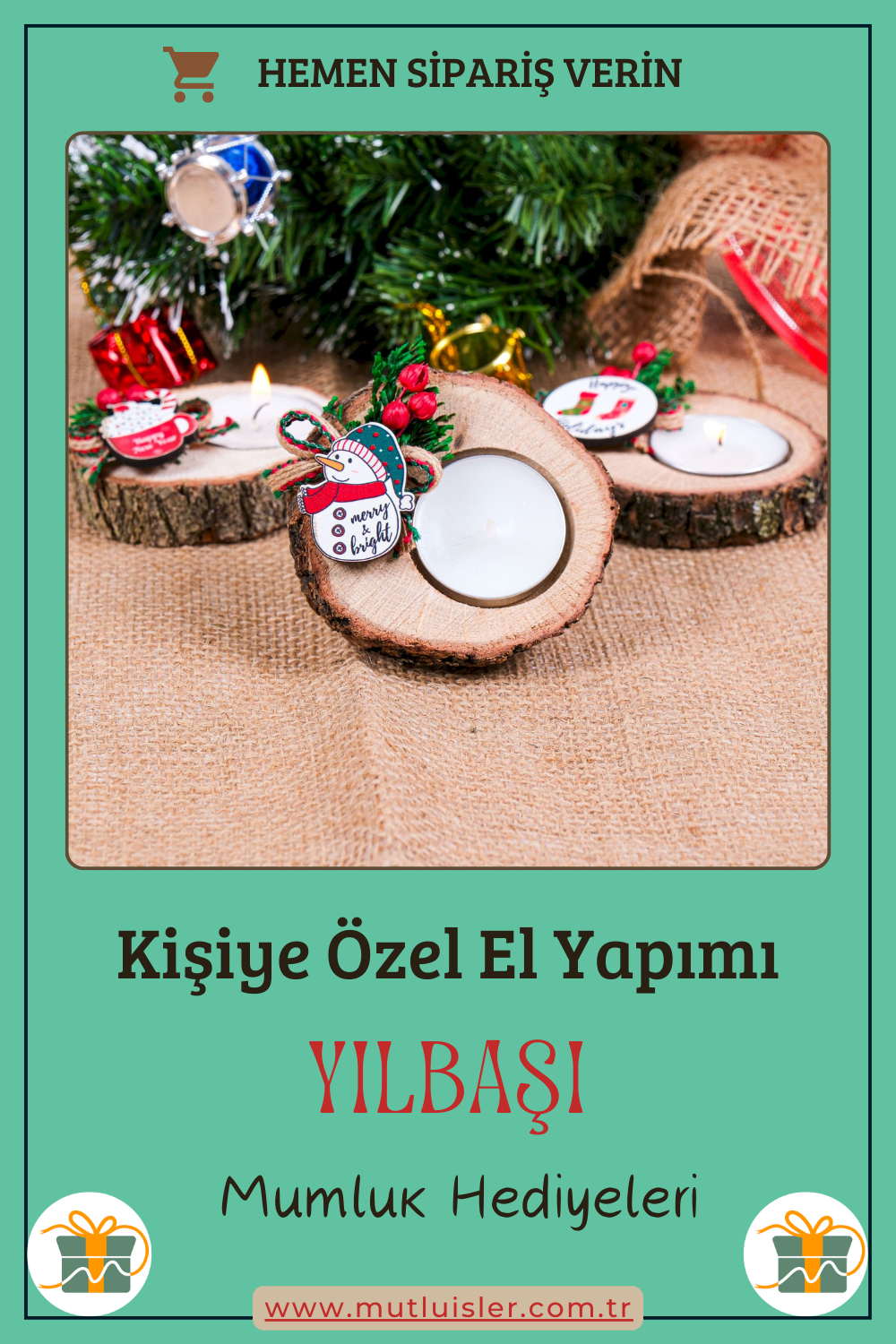 Kişiye Özel Yılbaşı Ahşap Mumluk Hediyeleri | Unutulmaz Hediye Fikirleri