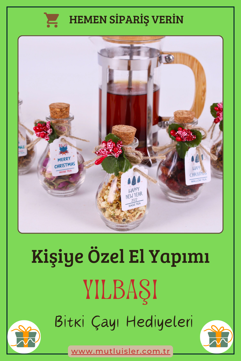 Kişiye Özel Hediyelik Bitki Çayı Yılbaşı Hediyeleri