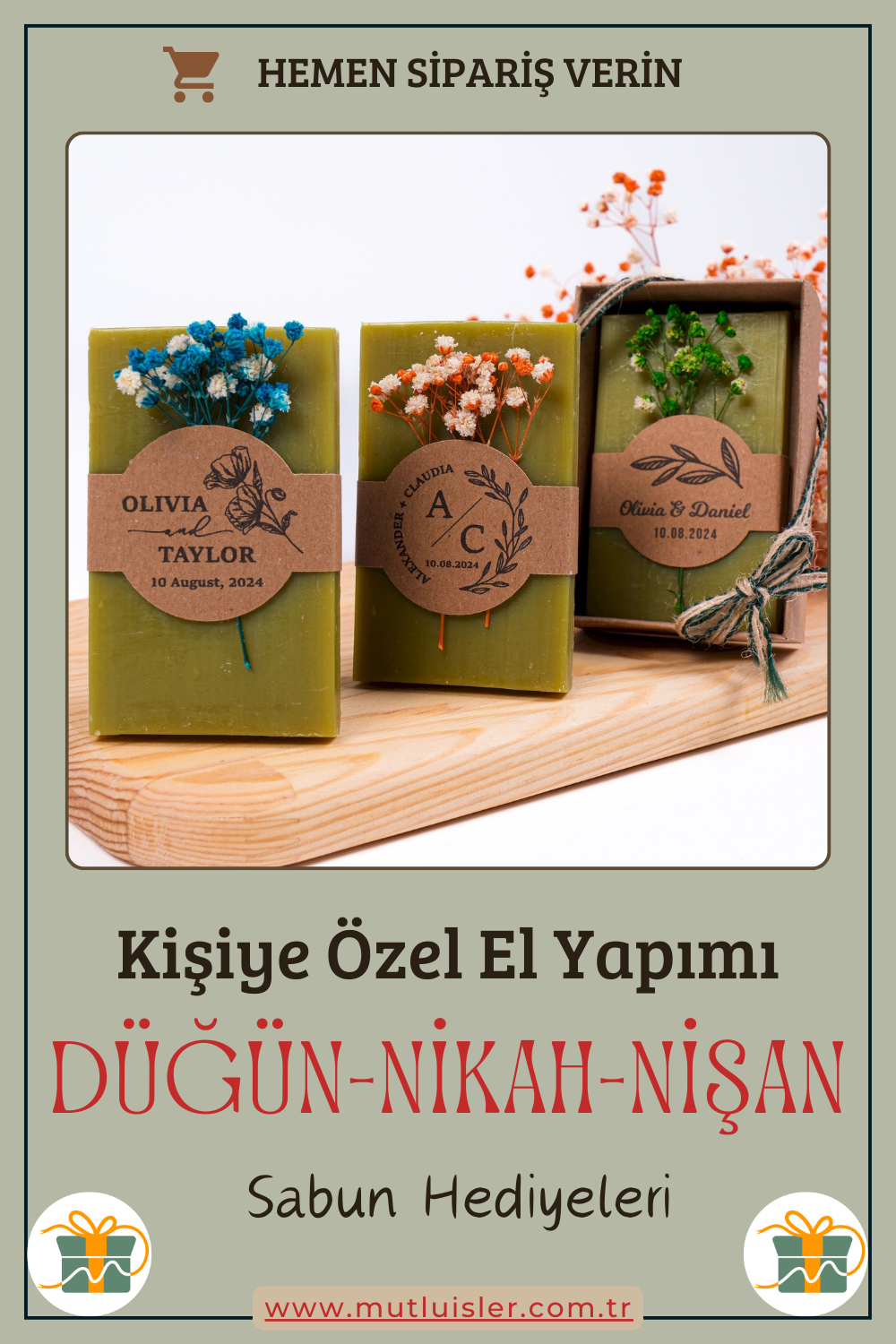 Kişiye Özel Hediyelik Kokulu Sabun Düğün Hediyeleri, Nikah Hediyeleri, Nişan Hediyeleri