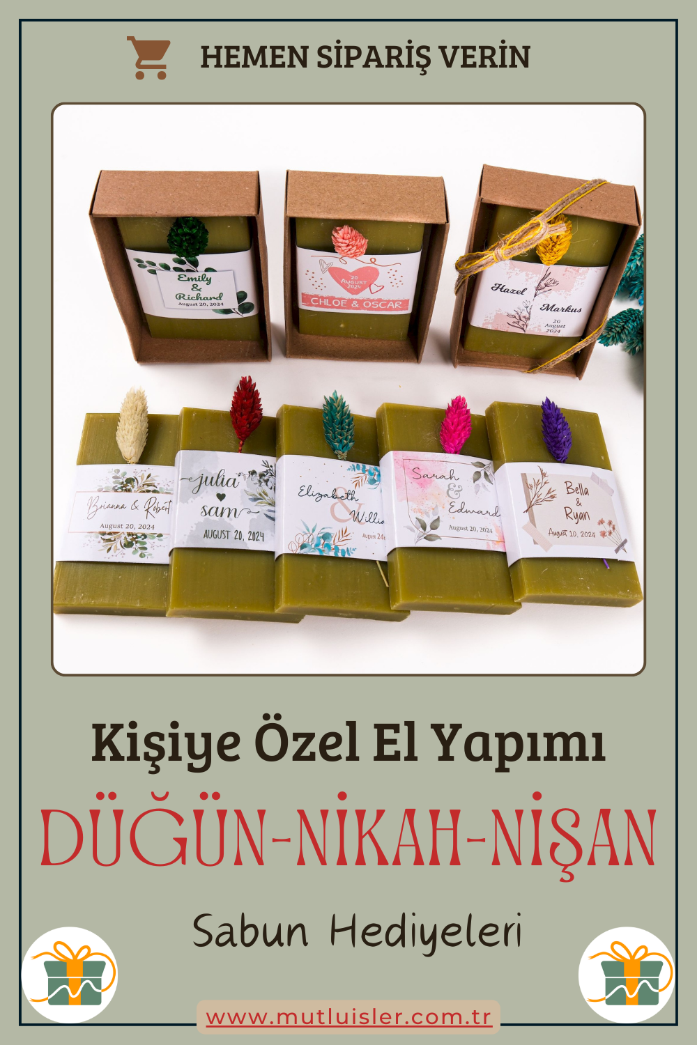 Kişiye Özel Hediyelik Kokulu Sabun Düğün Hediyeleri, Nikah Hediyeleri, Nişan Hediyeleri