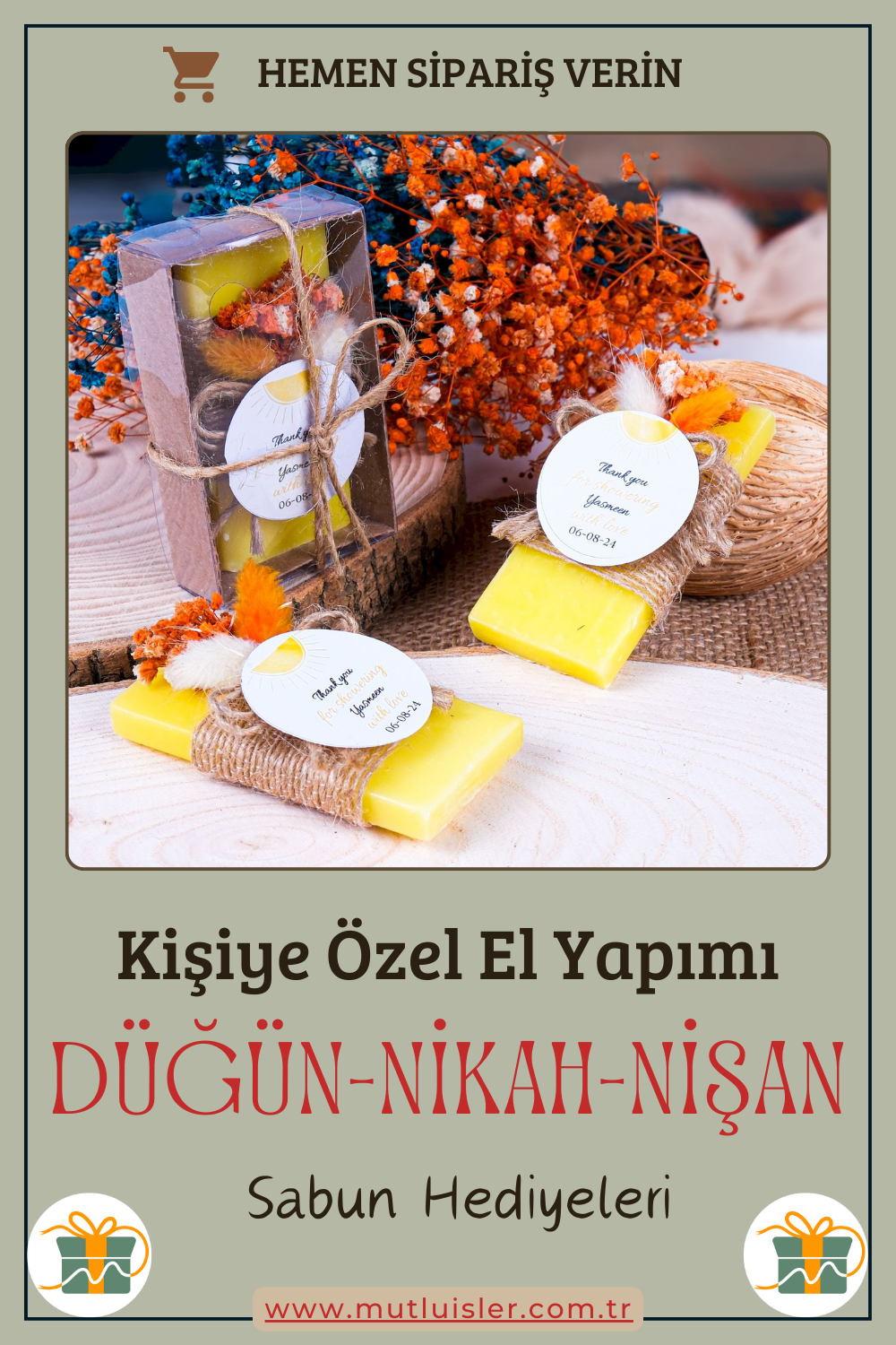 Kişiye Özel Hediyelik Kokulu Sabun Düğün Hediyeleri, Nikah Hediyeleri, Nişan Hediyeleri