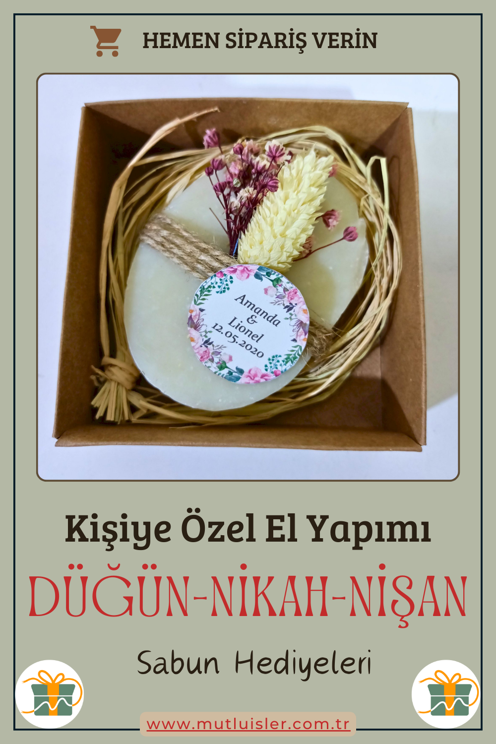 Kişiye Özel Hediyelik Kokulu Sabun Düğün Hediyeleri, Nikah Hediyeleri, Nişan Hediyeleri