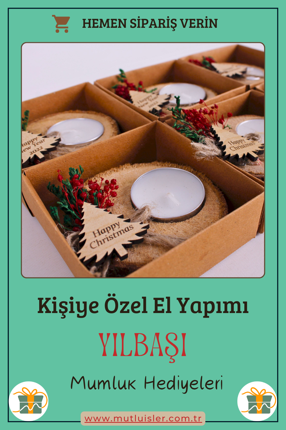 Kişiye Özel Yılbaşı Ahşap Mumluk Hediyeleri | Unutulmaz Hediye Fikirleri