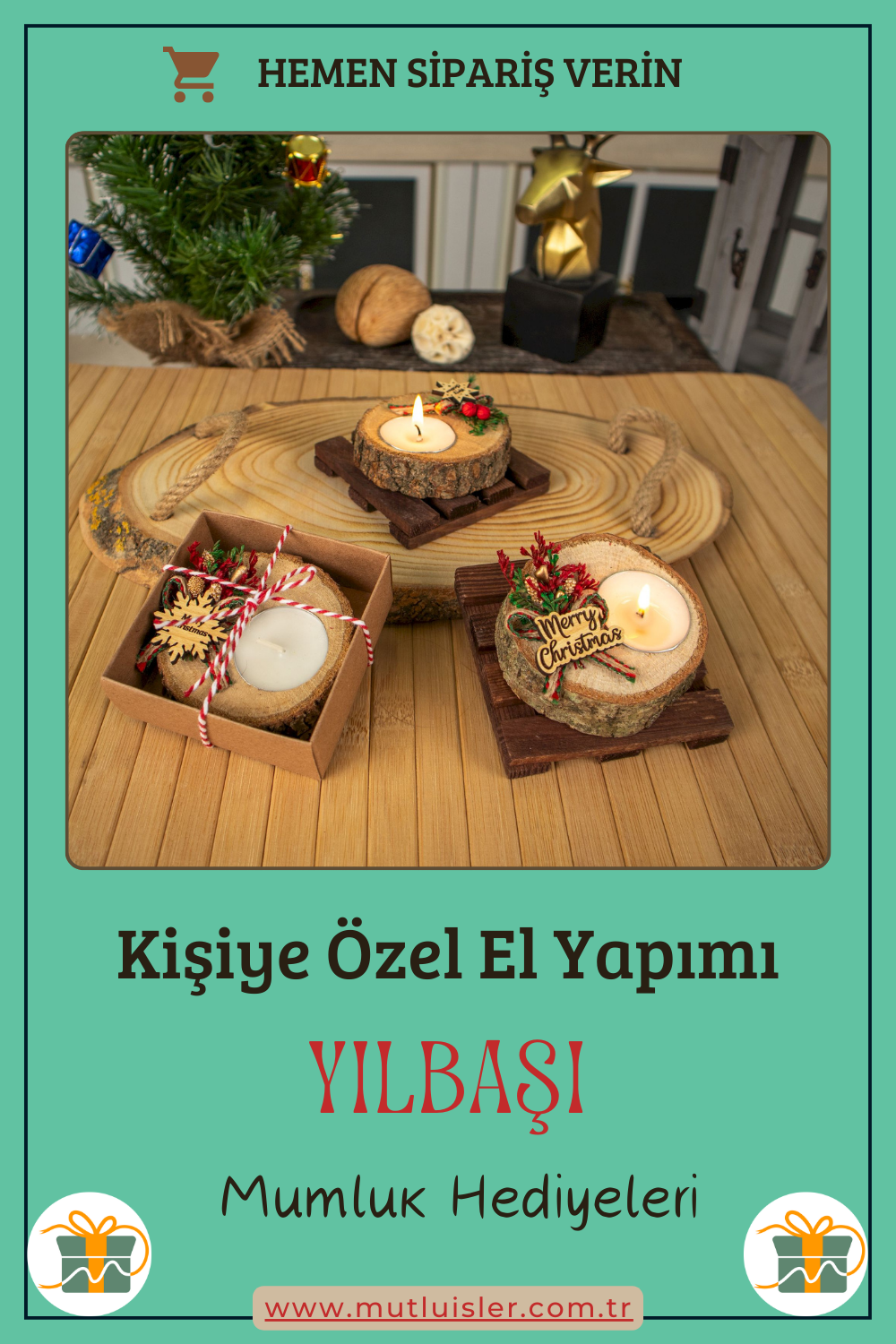 Kişiye Özel Yılbaşı Ahşap Mumluk Hediyeleri | Unutulmaz Hediye Fikirleri