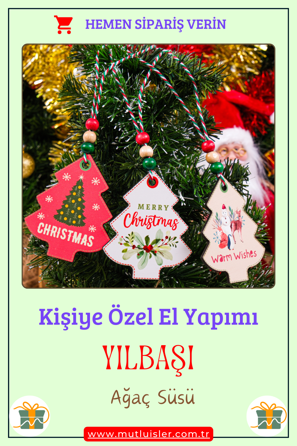 Kişiselleştirilmiş Yılbaşı Ağacı Süsleri, Askı İpli Farklı Yılbaşı Süsleri, Yeni Yıl Süsleri