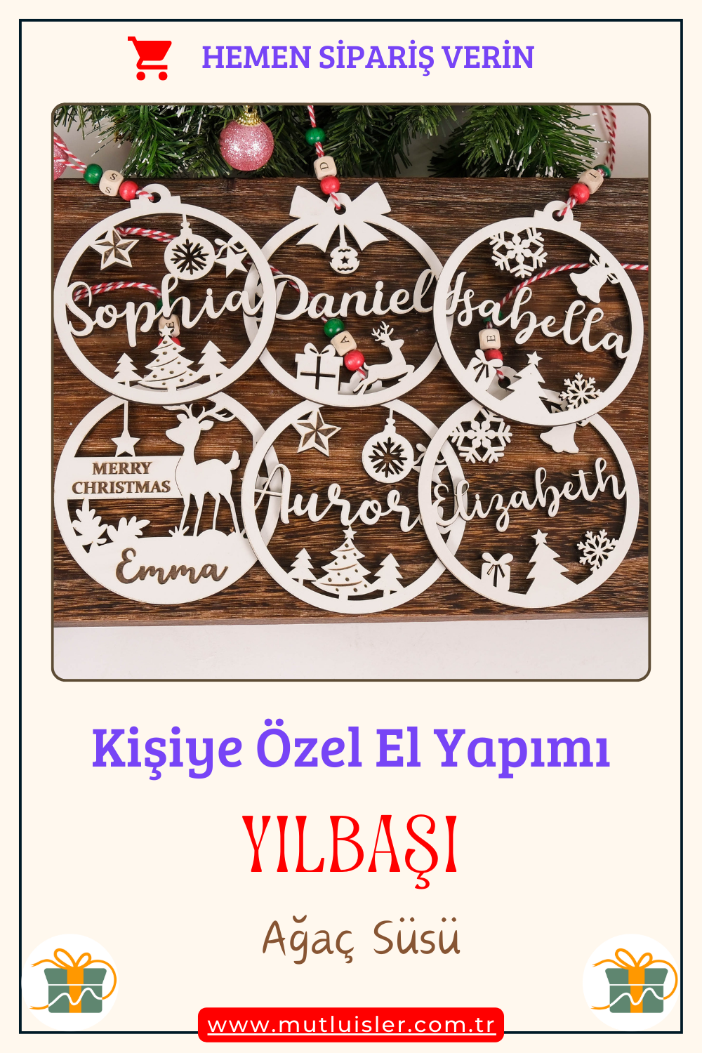 Kişiselleştirilmiş Yılbaşı Ağacı Süsleri, Askı İpli Farklı Yılbaşı Süsleri, Çam Ağacı Süslemeleri