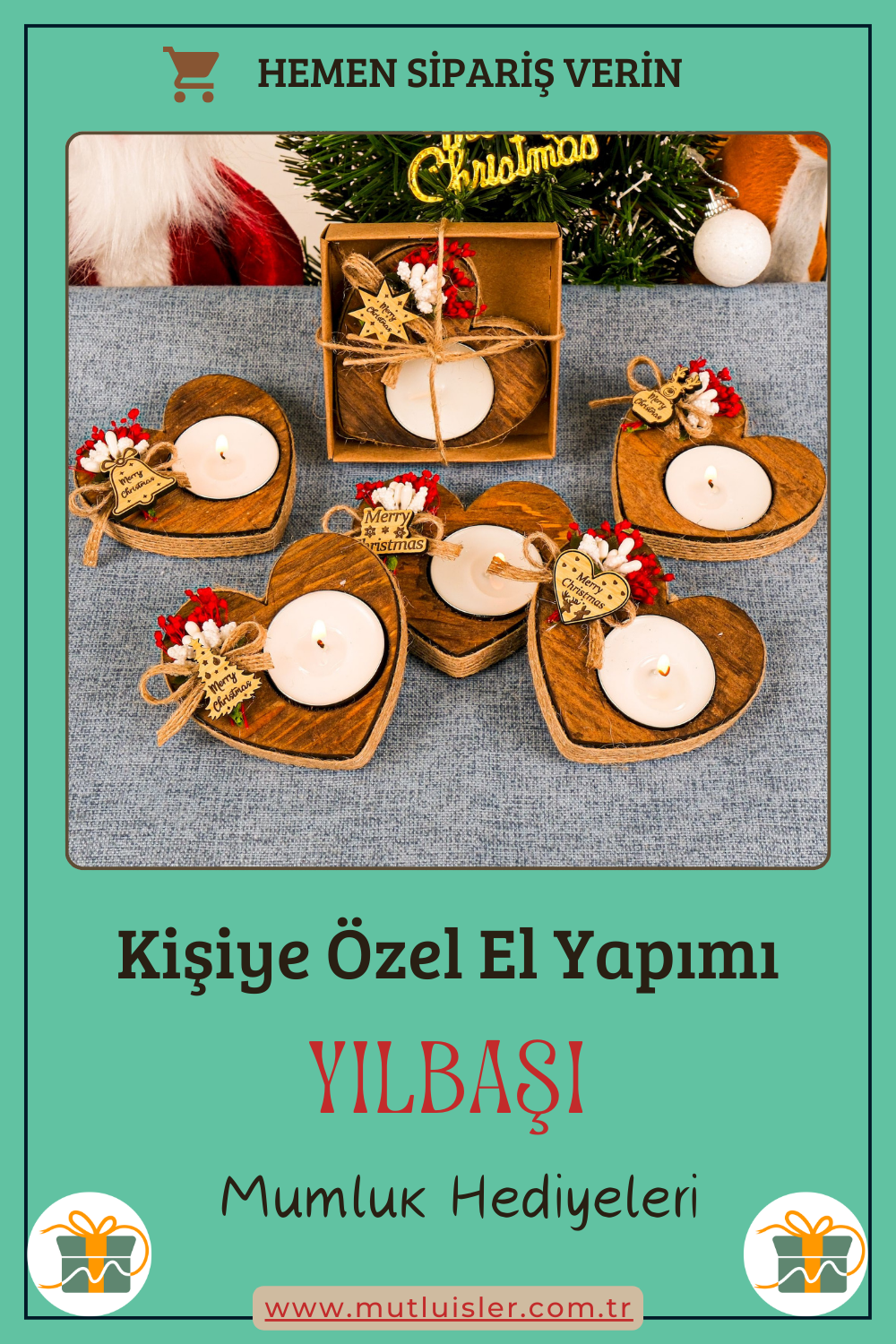 Kişiye Özel Yılbaşı Ahşap Mumluk Hediyeleri, Unutulmaz Hediye Fikirleri, Kalp Şeklinde Mumluk