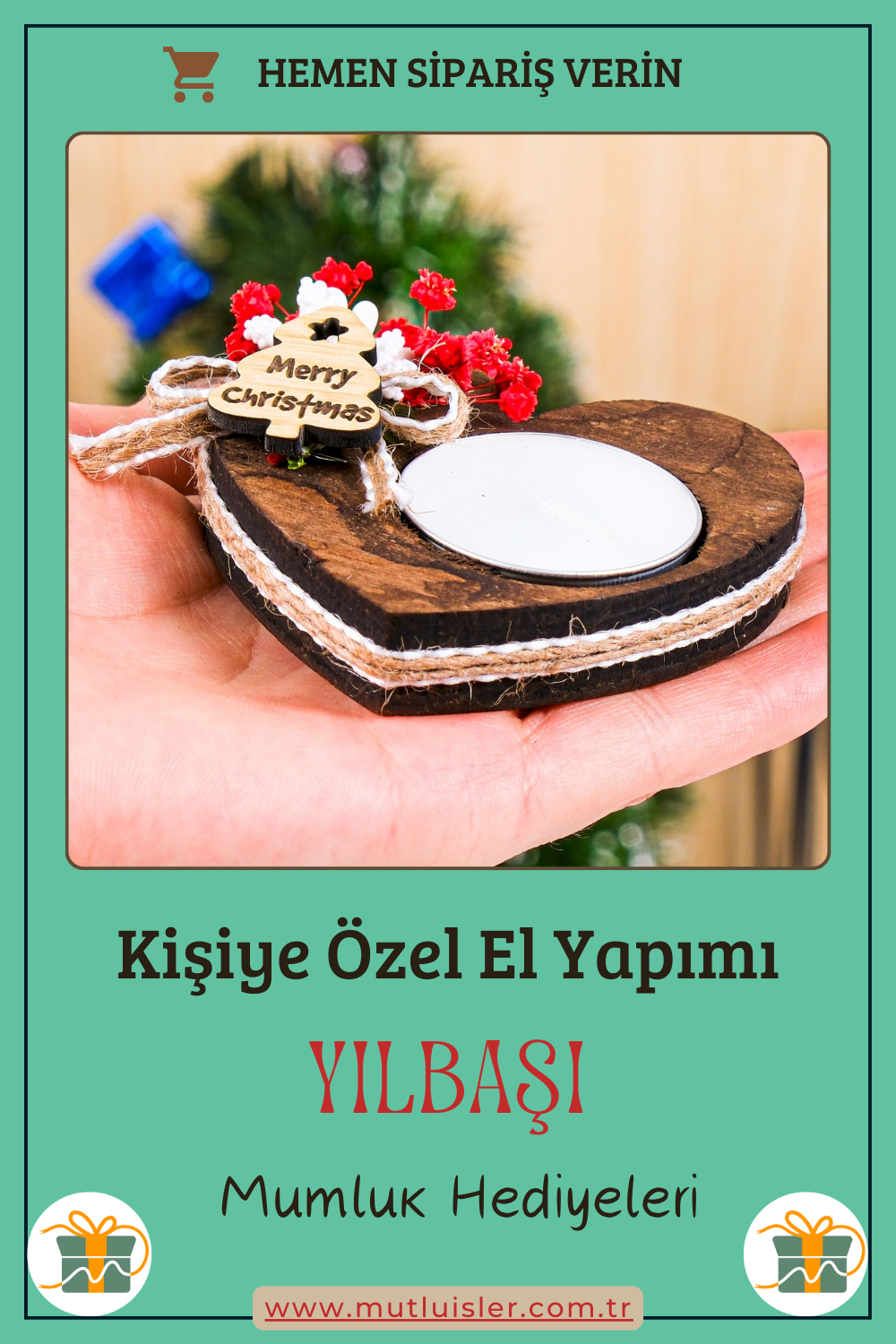 Kişiye Özel Yılbaşı Ahşap Mumluk Hediyeleri, Unutulmaz Hediye Fikirleri, Kalp Şeklinde Mumluk