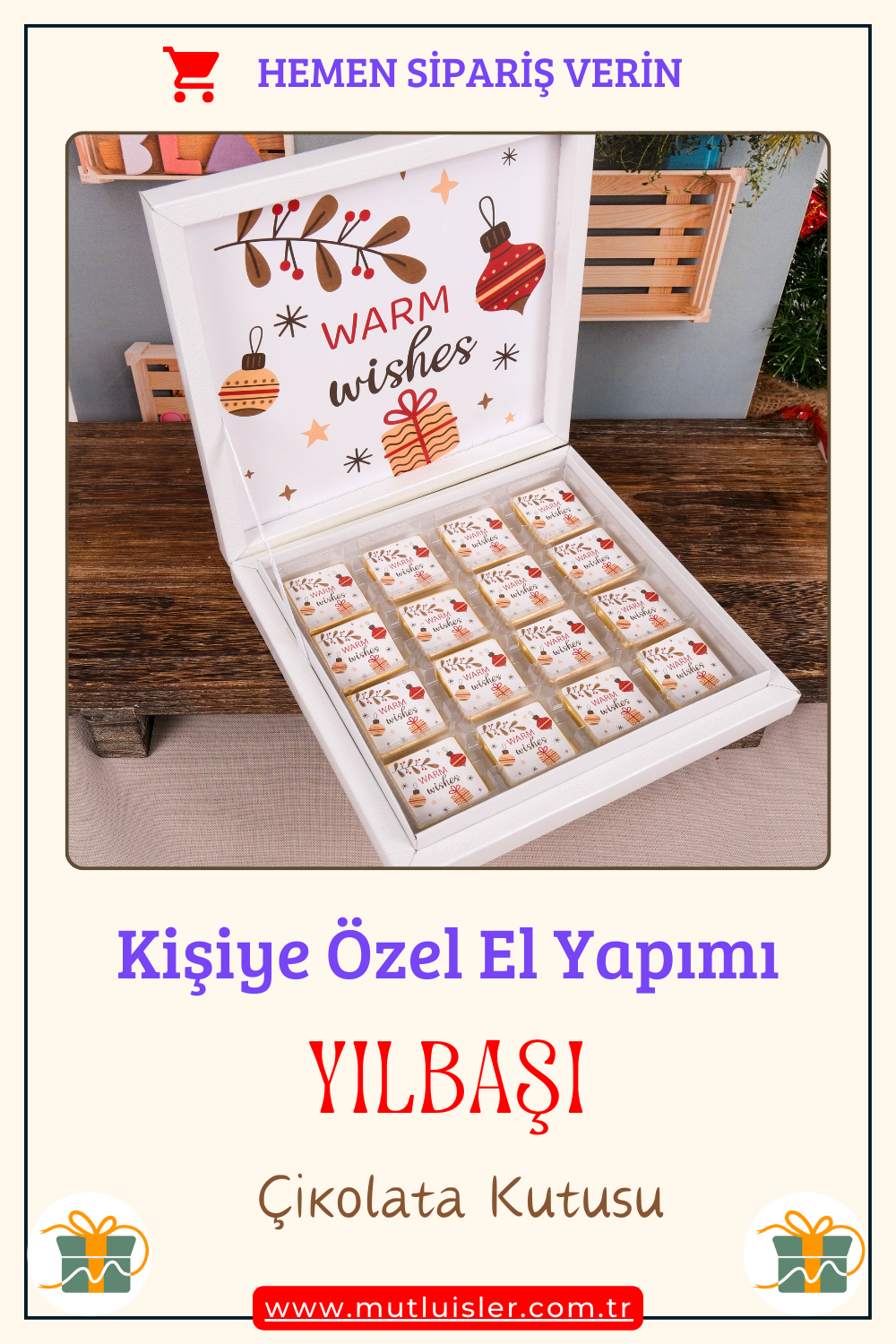 Kişiye Özel Yılbaşı Çikolata Kutusu, Yılbaşı İkramlık, Yeni Yıl Kutlaması