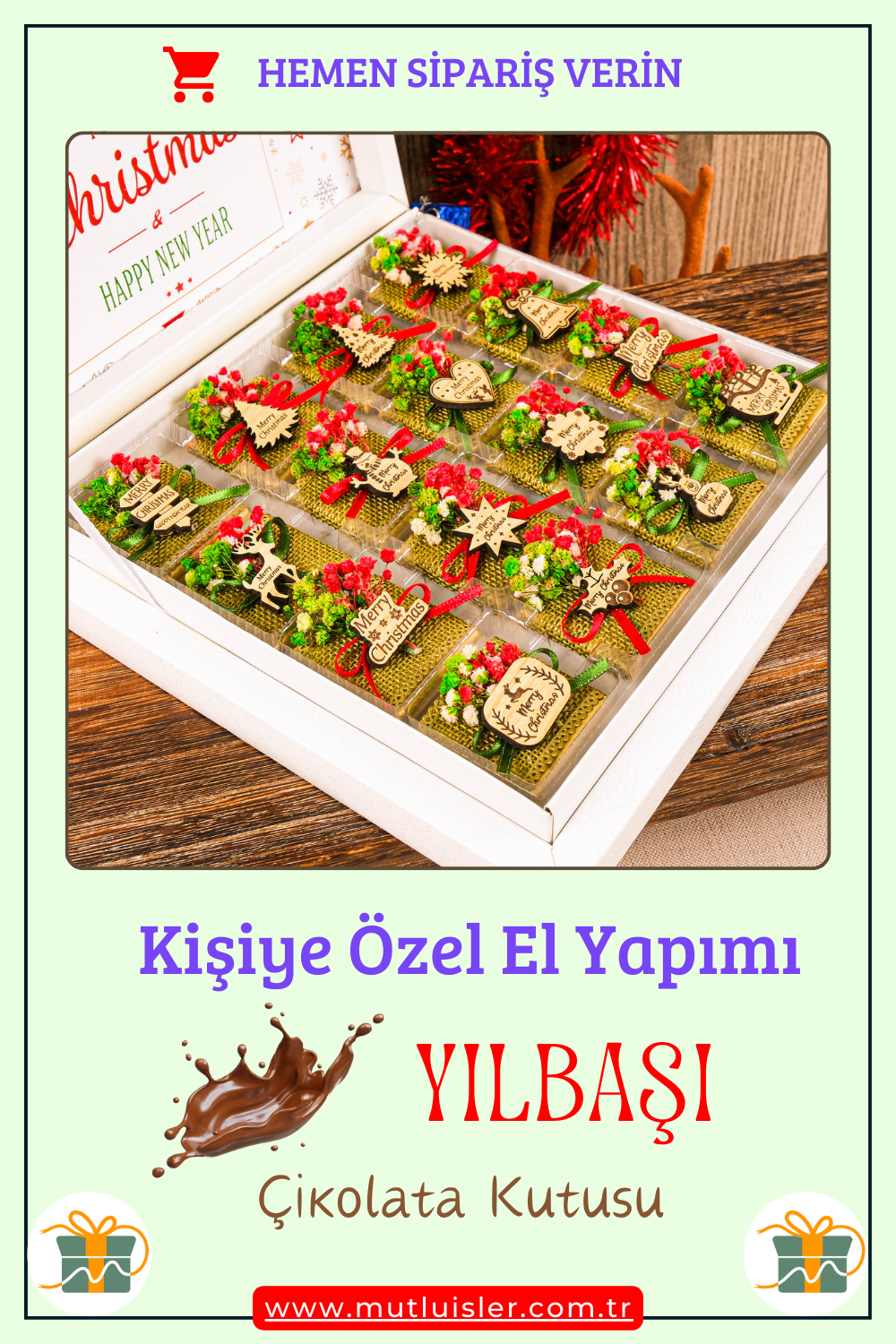 Kişiye Özel Yılbaşı Çikolata Kutusu, Yılbaşı İkramlık, Yeni Yıl Kutlaması