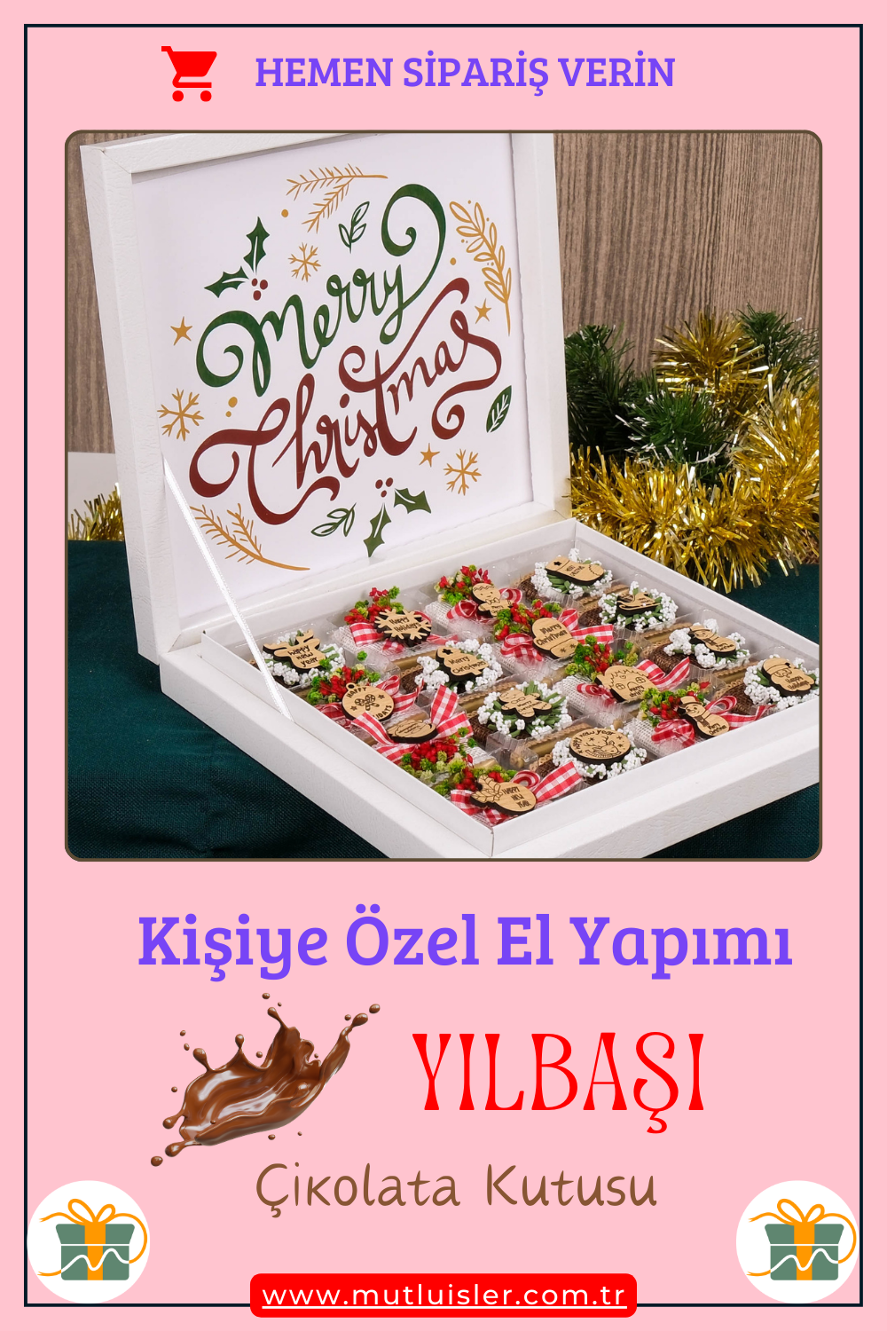 Kişiye Özel Yılbaşı Çikolata Kutusu, Yılbaşı İkramlık, Yeni Yıl Kutlaması