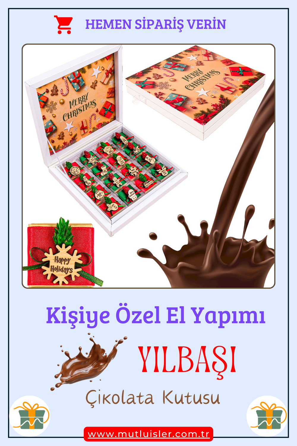 Kişiye Özel Yılbaşı Çikolata Kutusu, Yılbaşı İkramlık, Yeni Yıl Kutlaması