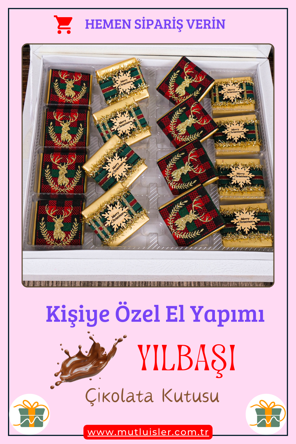 Kişiye Özel Yılbaşı Çikolata Kutusu, Yılbaşı İkramlık, Yeni Yıl Kutlaması
