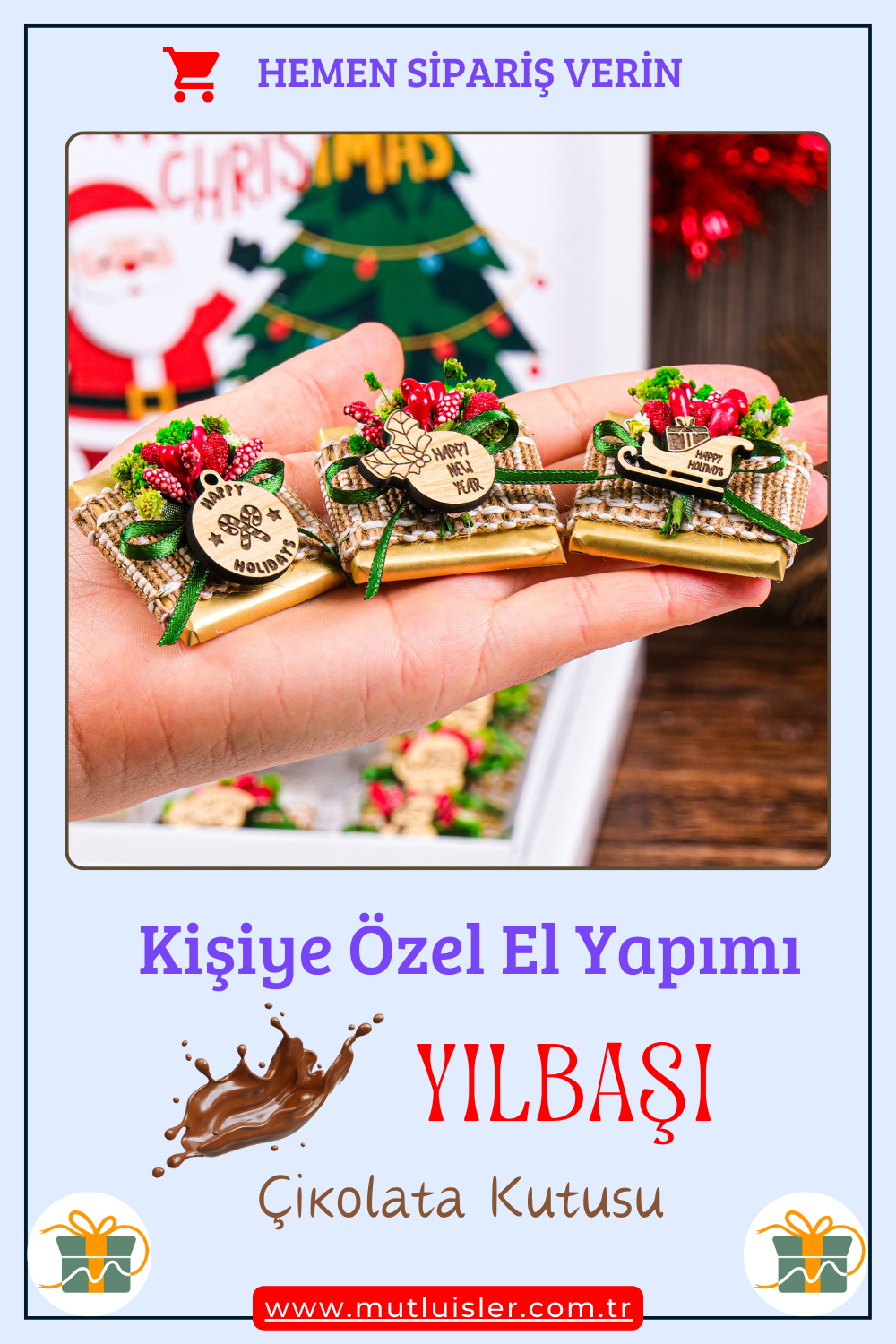 Kişiye Özel Yılbaşı Çikolata Kutusu, Yılbaşı İkramlık, Yeni Yıl Kutlaması