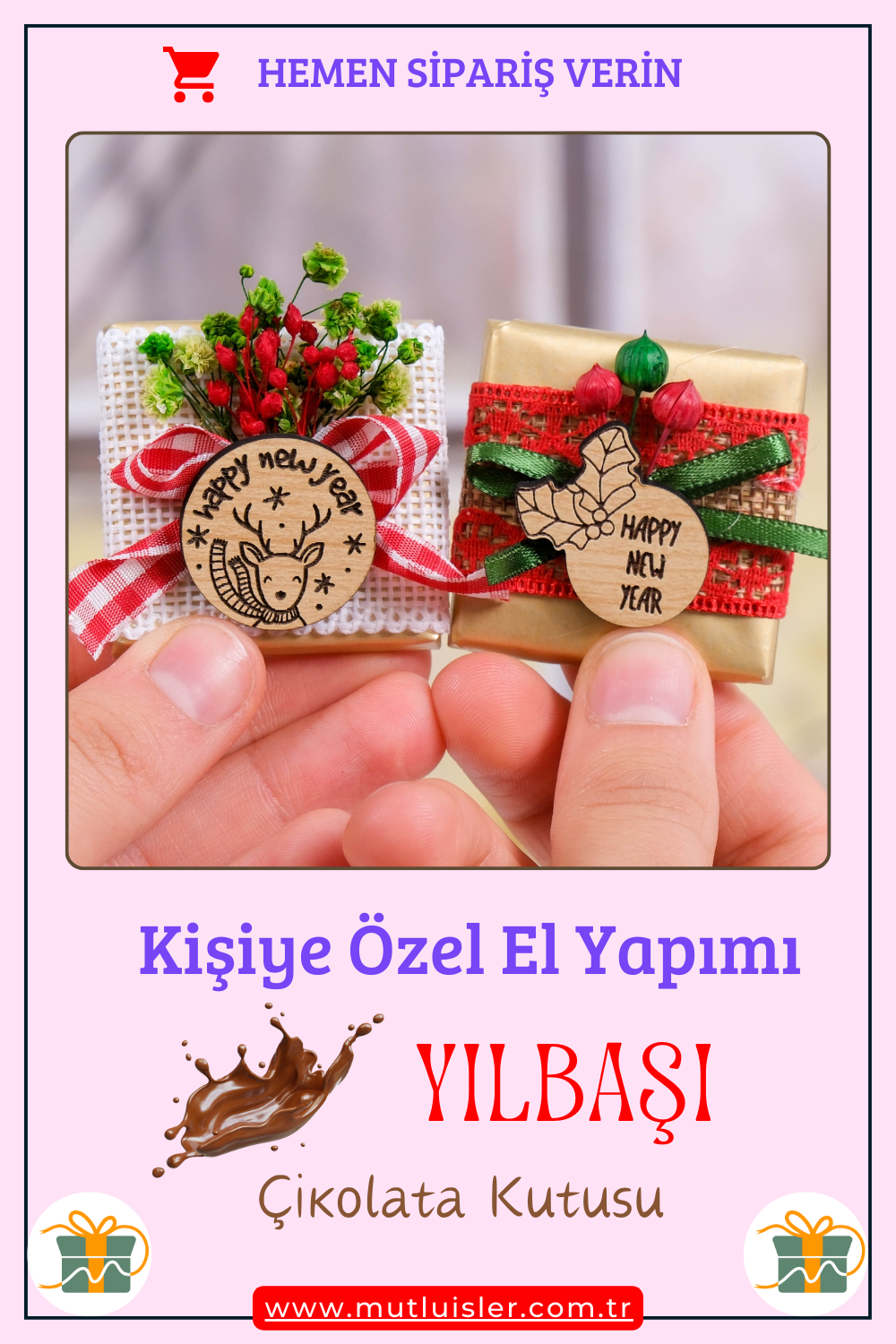 Kişiye Özel Yılbaşı Çikolata Kutusu, Yılbaşı İkramlık, Yeni Yıl Kutlaması