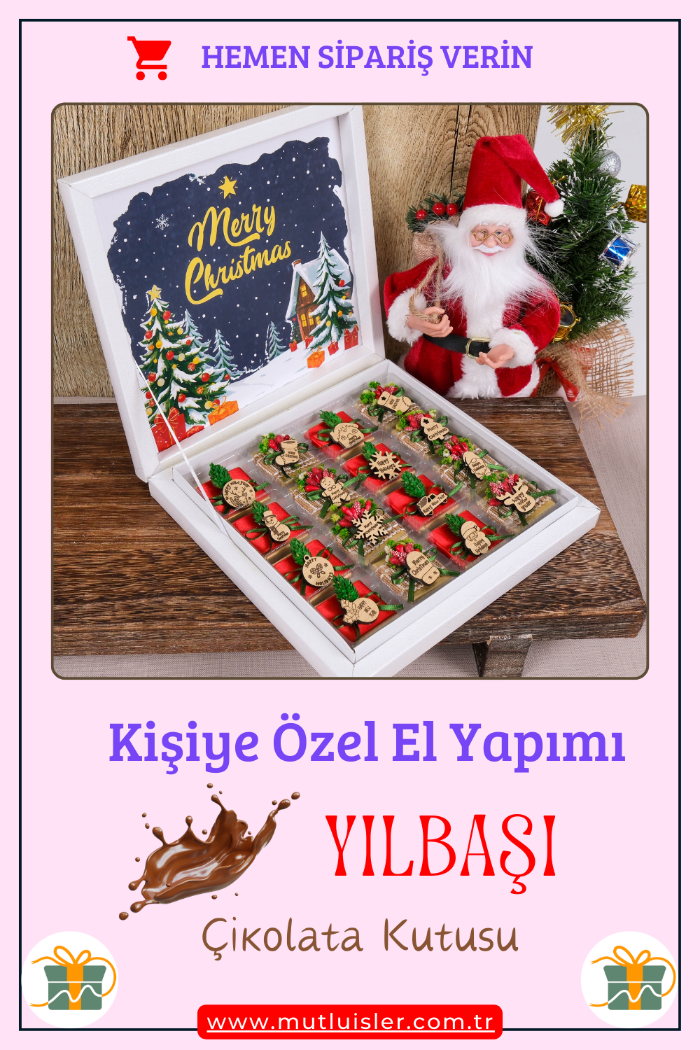 Kişiye Özel Yılbaşı Çikolata Kutusu, Yılbaşı İkramlık, Yeni Yıl Kutlaması