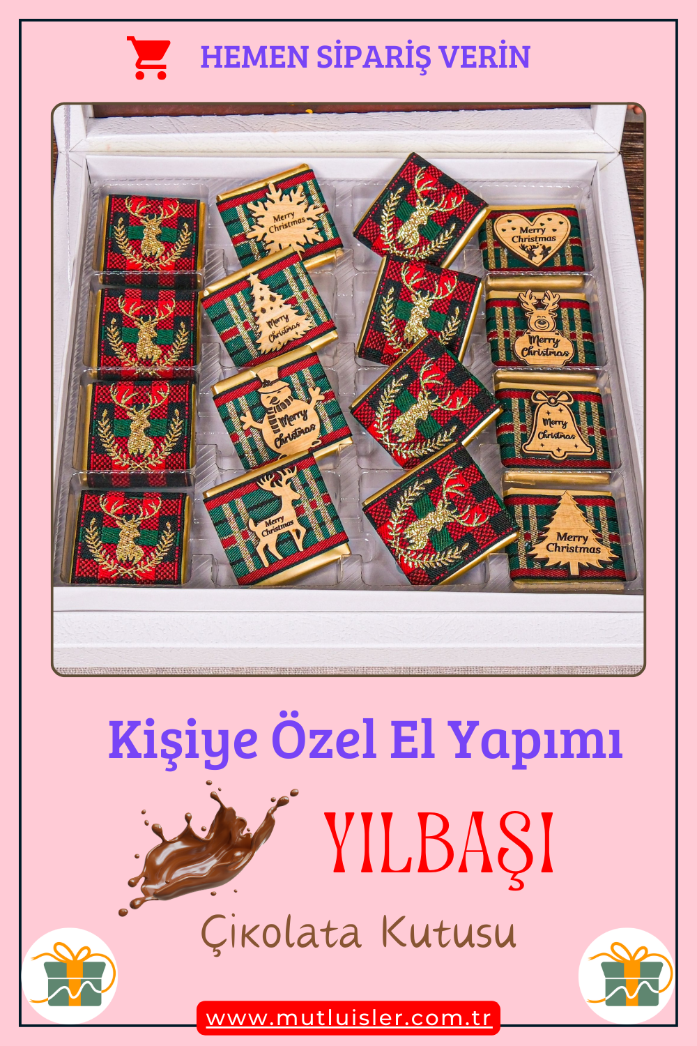 Kişiye Özel Yılbaşı Çikolata Kutusu, Yılbaşı İkramlık, Yeni Yıl Kutlaması