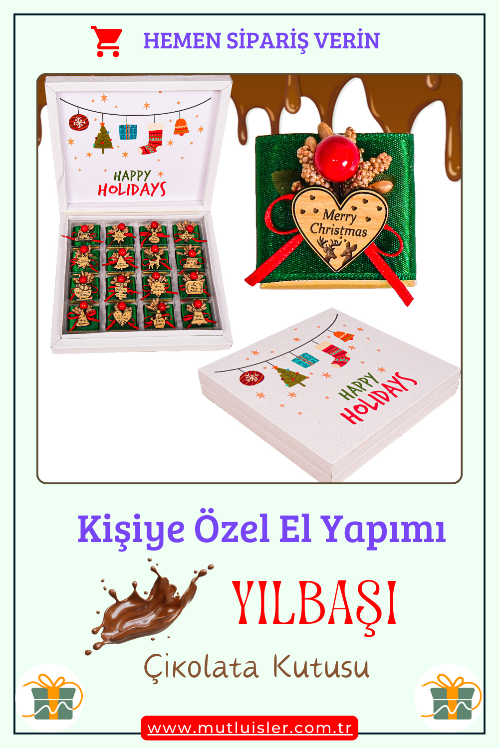 Kişiye Özel Yılbaşı Çikolata Kutusu, Yılbaşı İkramlık, Yeni Yıl Kutlaması