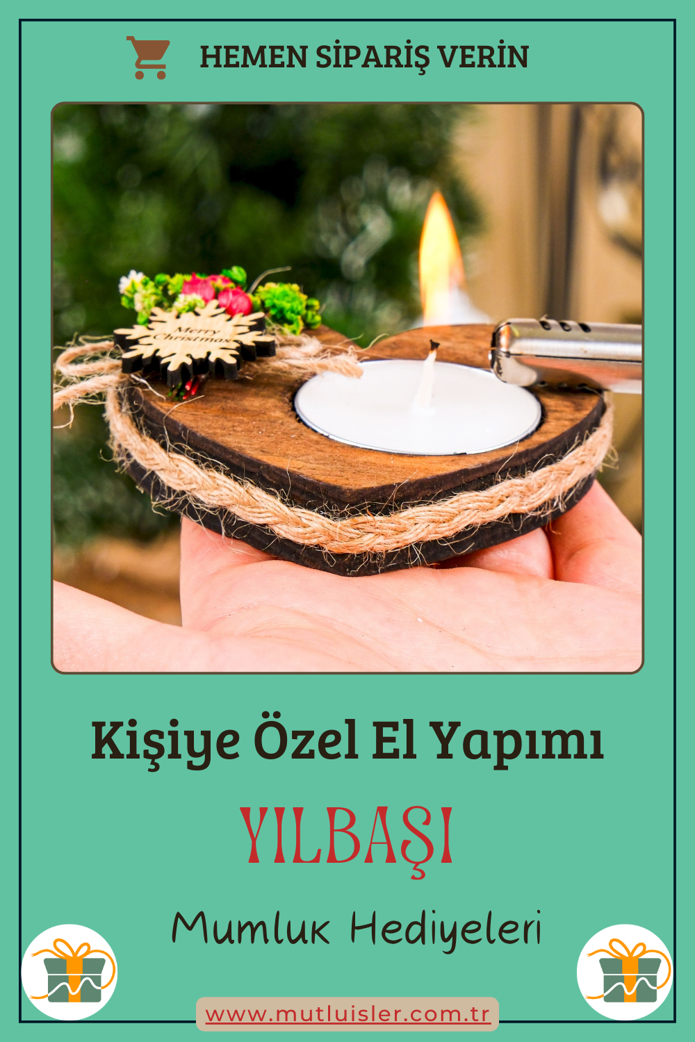 Kişiye Özel Yılbaşı Ahşap Mumluk Hediyeleri, Unutulmaz Hediye Fikirleri, Kalp Şeklinde Mumluk