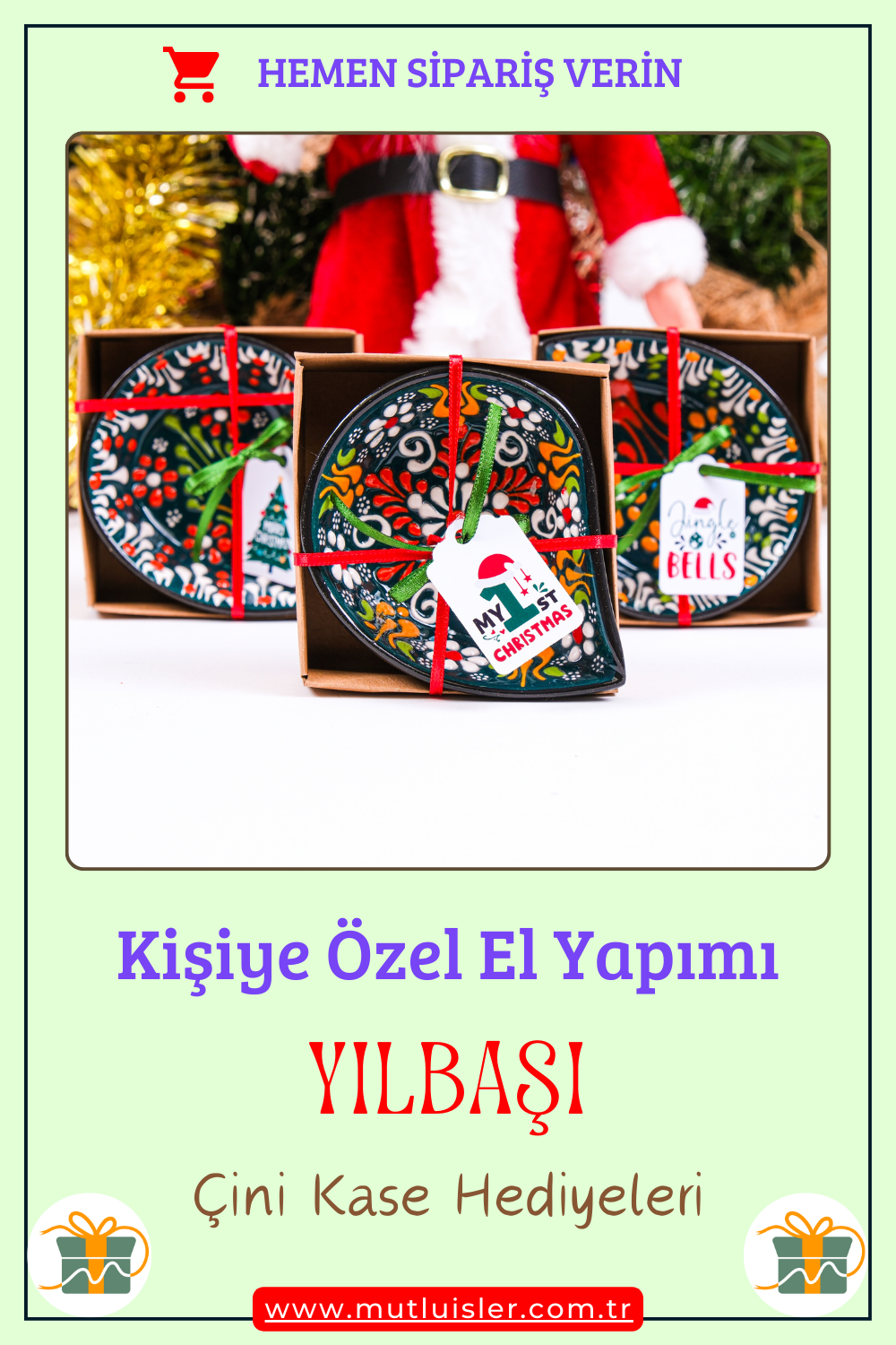 Kişiselleştirilmiş Yılbaşı Temalı Çini Kase, Farklı Yılbaşı Hediyesi, Yeni Yıl Hediyesi