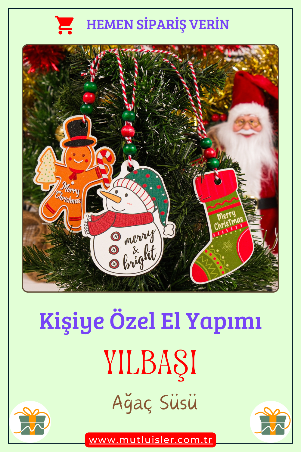 Kişiselleştirilmiş Yılbaşı Ağacı Süsleri, Askı İpli Farklı Yılbaşı Süsleri, Yeni Yıl Süsleri