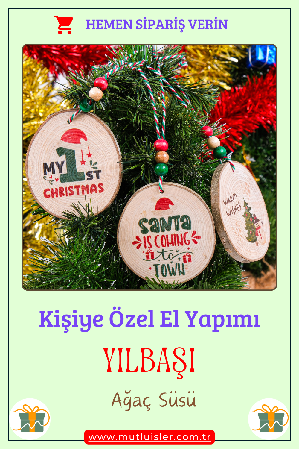 Kişiselleştirilmiş Yılbaşı Ağacı Süsleri, Askı İpli Farklı Yılbaşı Süsleri, Yeni Yıl Süsleri