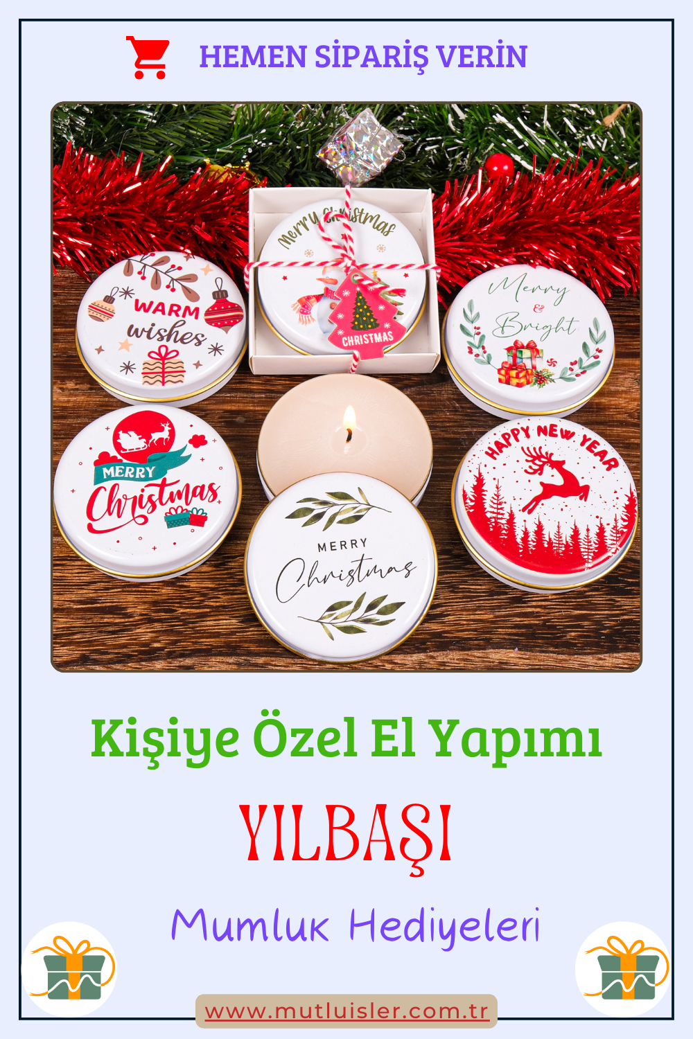 Kişiye Özel Yılbaşı Metal Mumluk Hediyeleri, Farklı Yılbaşı Hediyeleri, Yeni Yıl Hediyesi