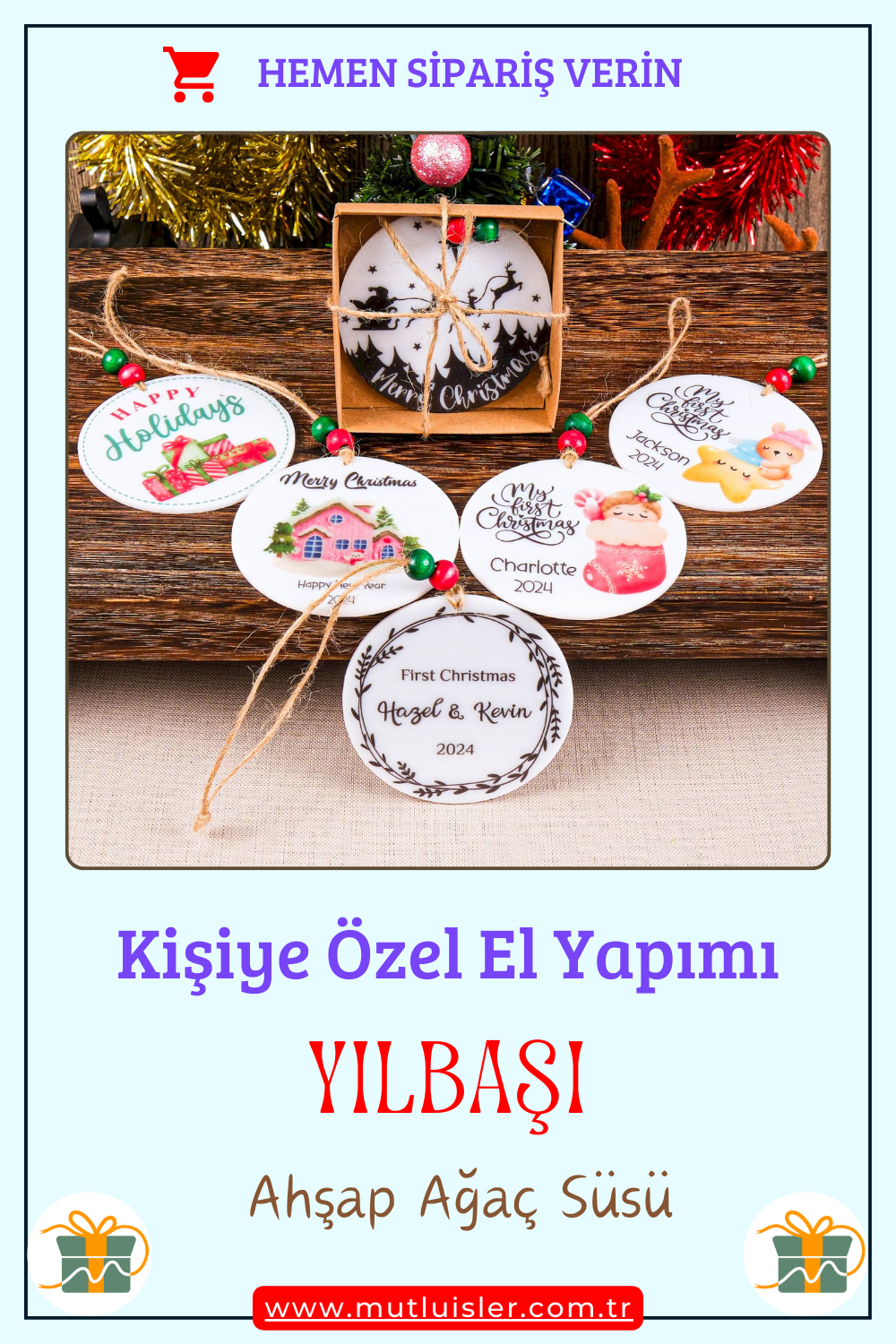 Kişiselleştirilmiş Yılbaşı Ağacı Süsleri, Yılbaşı Süsleri, Yeni Yıl Süsleri, Pleksi Yılbaşı Süsü