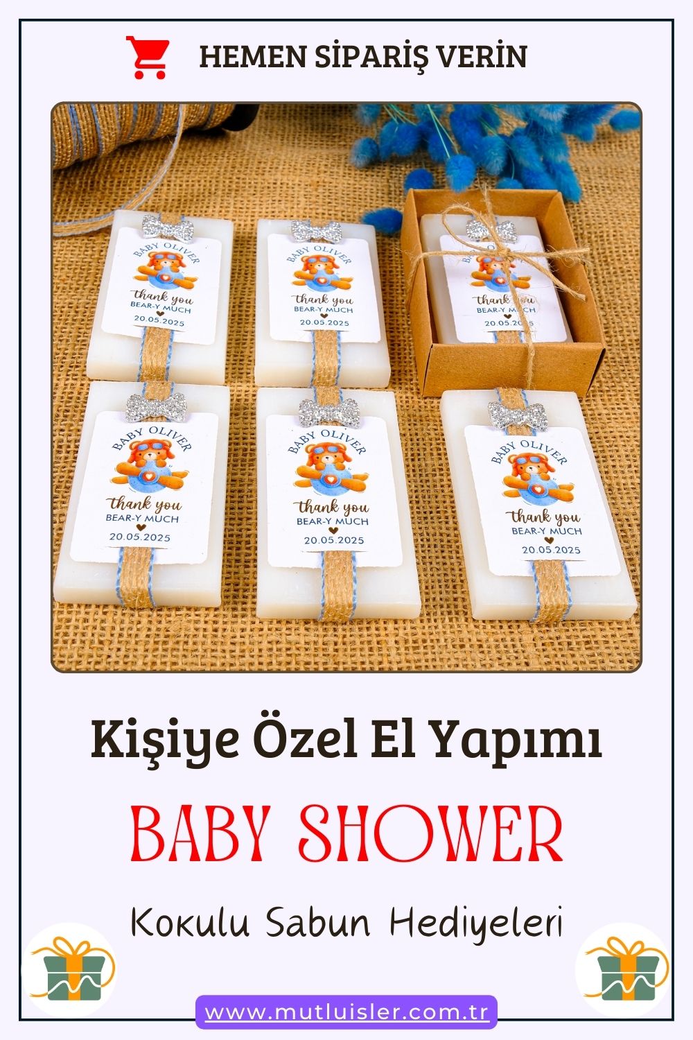 Kişiye Özel Hediyelik Kokulu Sabun Baby Shower Hediyeleri, Bebek Mevlidi