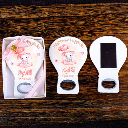 Kişiselleştirilmiş Baby Shower Açacak Magnet, Mevlit Bebek Buzdolabı Magneti, Kişiye Özel Bebek Şekeri Hediyeleri