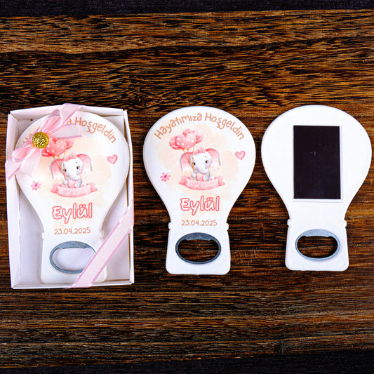 Kişiselleştirilmiş Baby Shower Açacak Magnet, Mevlit Bebek Buzdolabı Magneti, Kişiye Özel Bebek Şekeri Hediyeleri