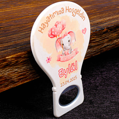 Kişiselleştirilmiş Baby Shower Açacak Magnet, Mevlit Bebek Buzdolabı Magneti, Kişiye Özel Bebek Şekeri Hediyeleri