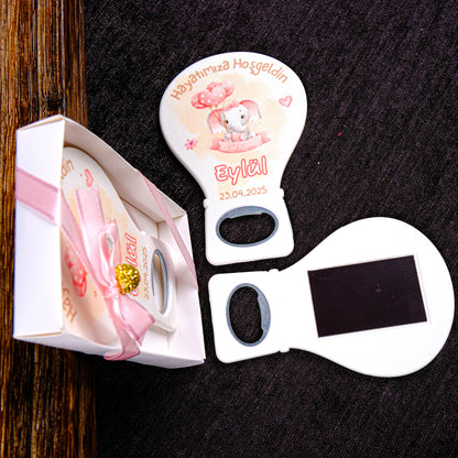Kişiselleştirilmiş Baby Shower Açacak Magnet, Mevlit Bebek Buzdolabı Magneti, Kişiye Özel Bebek Şekeri Hediyeleri