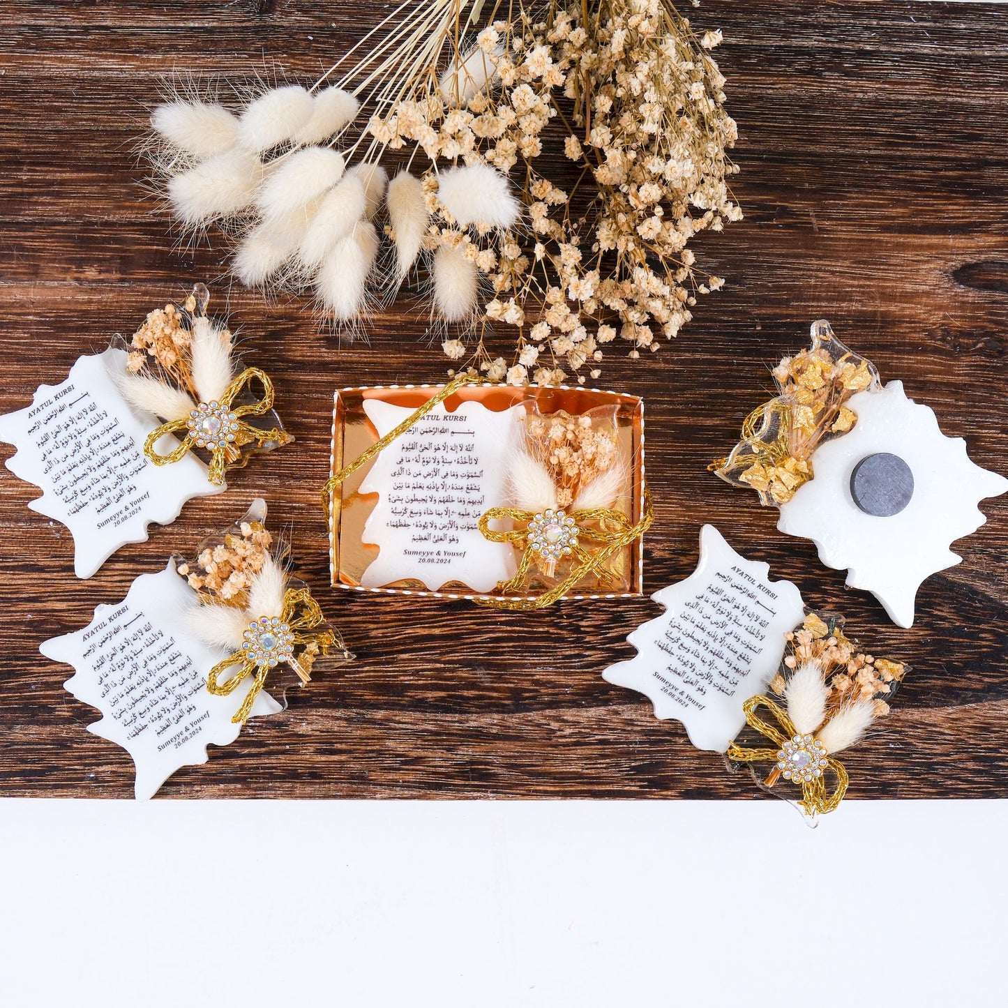 Kişiselleştirilmiş Mevlit Bebek Epoksi Magnet, Baby Shower Buzdolabı Magneti, Kişiye Özel Ayet-el Kürsi Mevlüt Hediyeleri