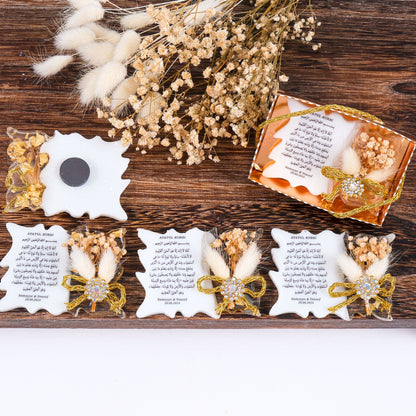 Kişiselleştirilmiş Mevlit Bebek Epoksi Magnet, Baby Shower Buzdolabı Magneti, Kişiye Özel Ayet-el Kürsi Mevlüt Hediyeleri