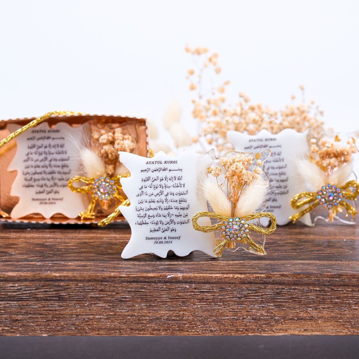 Kişiselleştirilmiş Mevlit Bebek Epoksi Magnet, Baby Shower Buzdolabı Magneti, Kişiye Özel Ayet-el Kürsi Mevlüt Hediyeleri