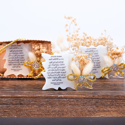 Kişiselleştirilmiş Mevlit Bebek Epoksi Magnet, Baby Shower Buzdolabı Magneti, Kişiye Özel Ayet-el Kürsi Mevlüt Hediyeleri