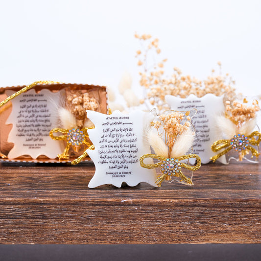 Kişiselleştirilmiş Mevlit Bebek Epoksi Magnet, Baby Shower Buzdolabı Magneti, Kişiye Özel Ayet-el Kürsi Mevlüt Hediyeleri