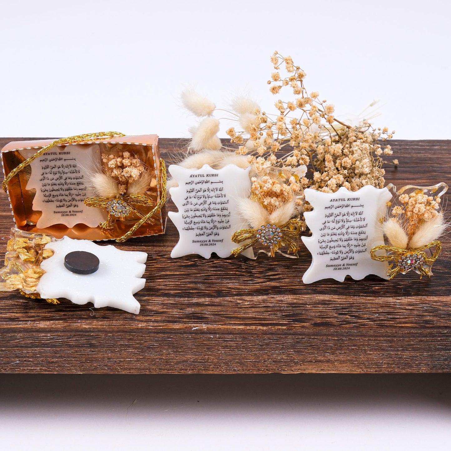 Kişiselleştirilmiş Mevlit Bebek Epoksi Magnet, Baby Shower Buzdolabı Magneti, Kişiye Özel Ayet-el Kürsi Mevlüt Hediyeleri